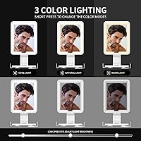 Vista 4 de Espejo de Ducha Iluminado Sin Niebla para Afeitado, Espejo de Ducha Calefactado Sin Niebla Grande de 9.5*7 Pulgadas con 3 Modos