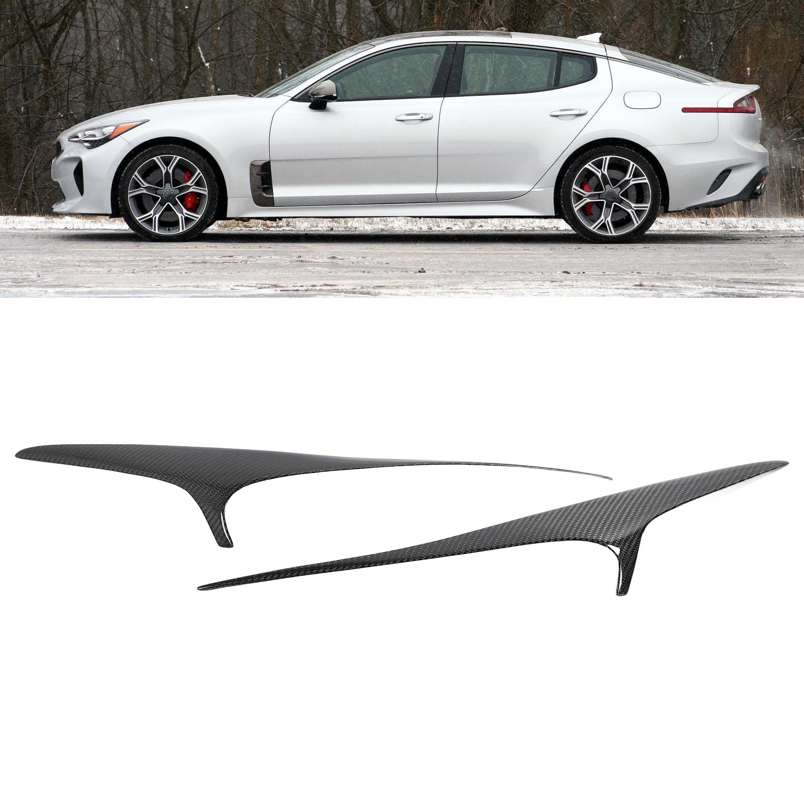 Headlight Eyebrow Cover Trim Fit for Stinger 2018-2023