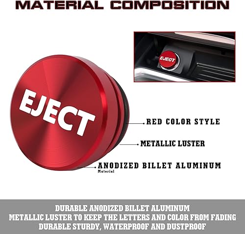 Miniatura 5 de Xotic Tech - Juego de interruptor de arranque de motor negro con botón de apagado + encendedor de cigarrillos de aleación de aluminio rojo, cubierta