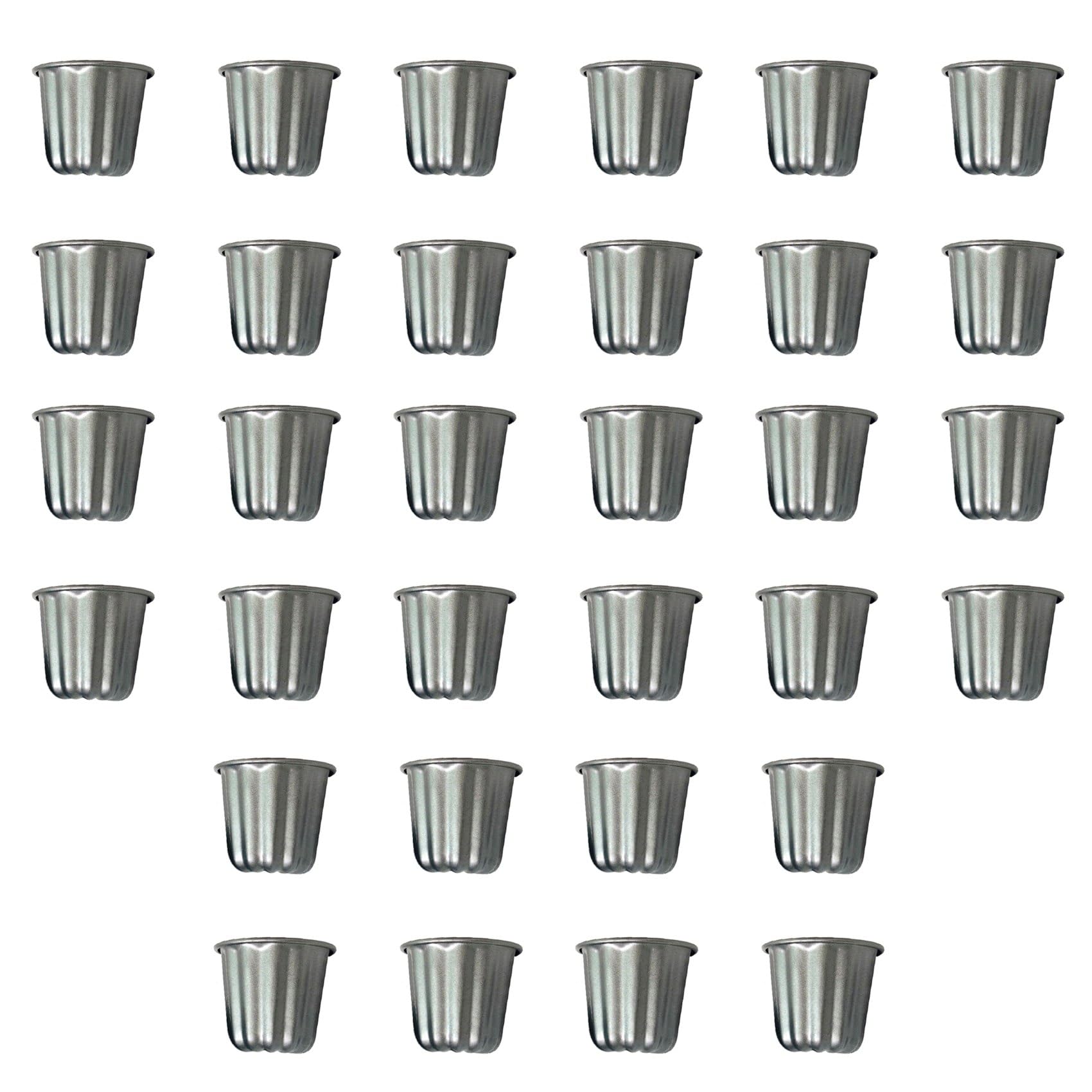 Rfeeuubft Canele Mold, Cannele Muffin Cup, 32Pcs Non-Stick Cannele Mould Gray-Black Canneles