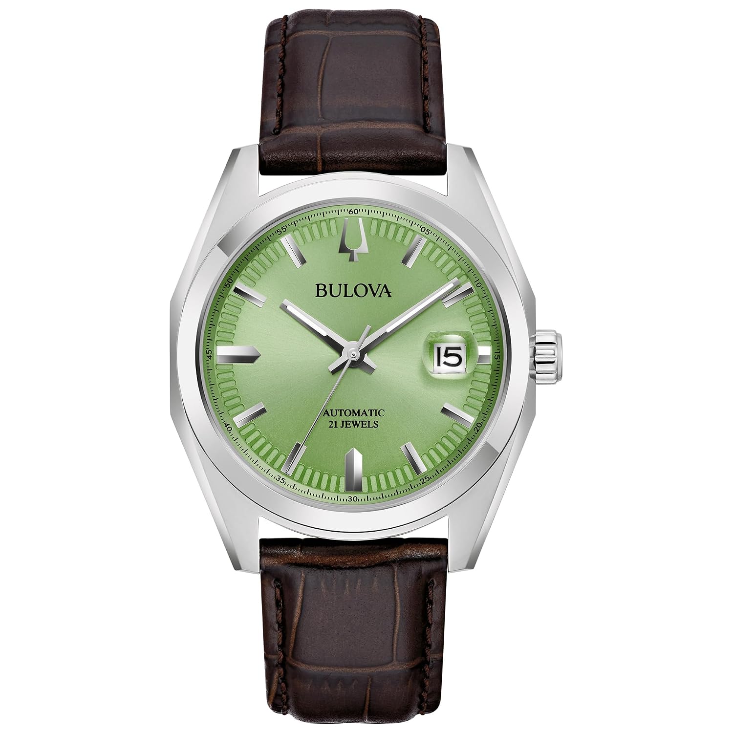 Bulova Relógio automático 96B427, marrom, pulseira, Marrom, alça