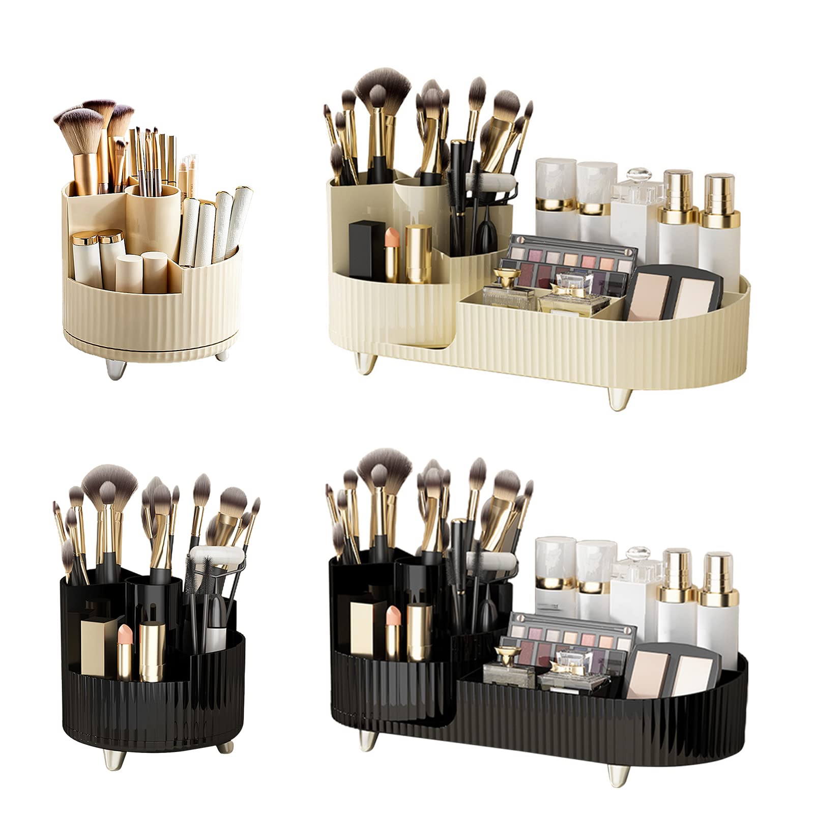 PANGBOER Caja de almacenamiento de cosméticos de escritorio con rotación de 360°, organizador de brochas de maquillaje para el hogar, dormitorio, loción, líquido, caja de almacenamiento de maquillaje