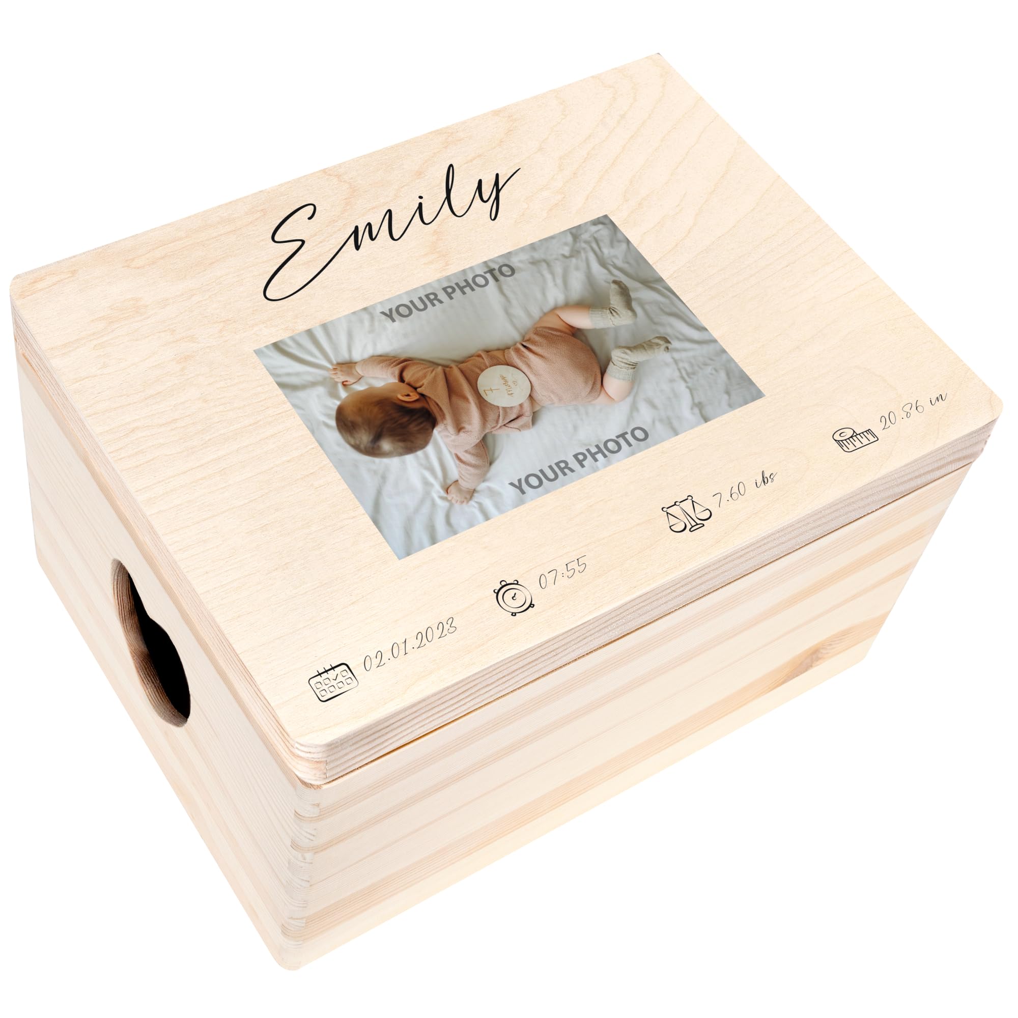 Creative Deco Personalised Photo Baby Memory Box