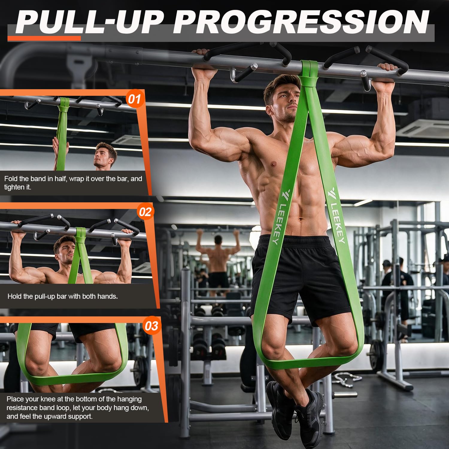 LEEKEY Bandas de resistencia, bandas de ejercicio, bandas de asistencia para dominadas, juego de bandas de entrenamiento, bandas de movilidad para hombres y mujeres, entrenamiento de fitness, terapia