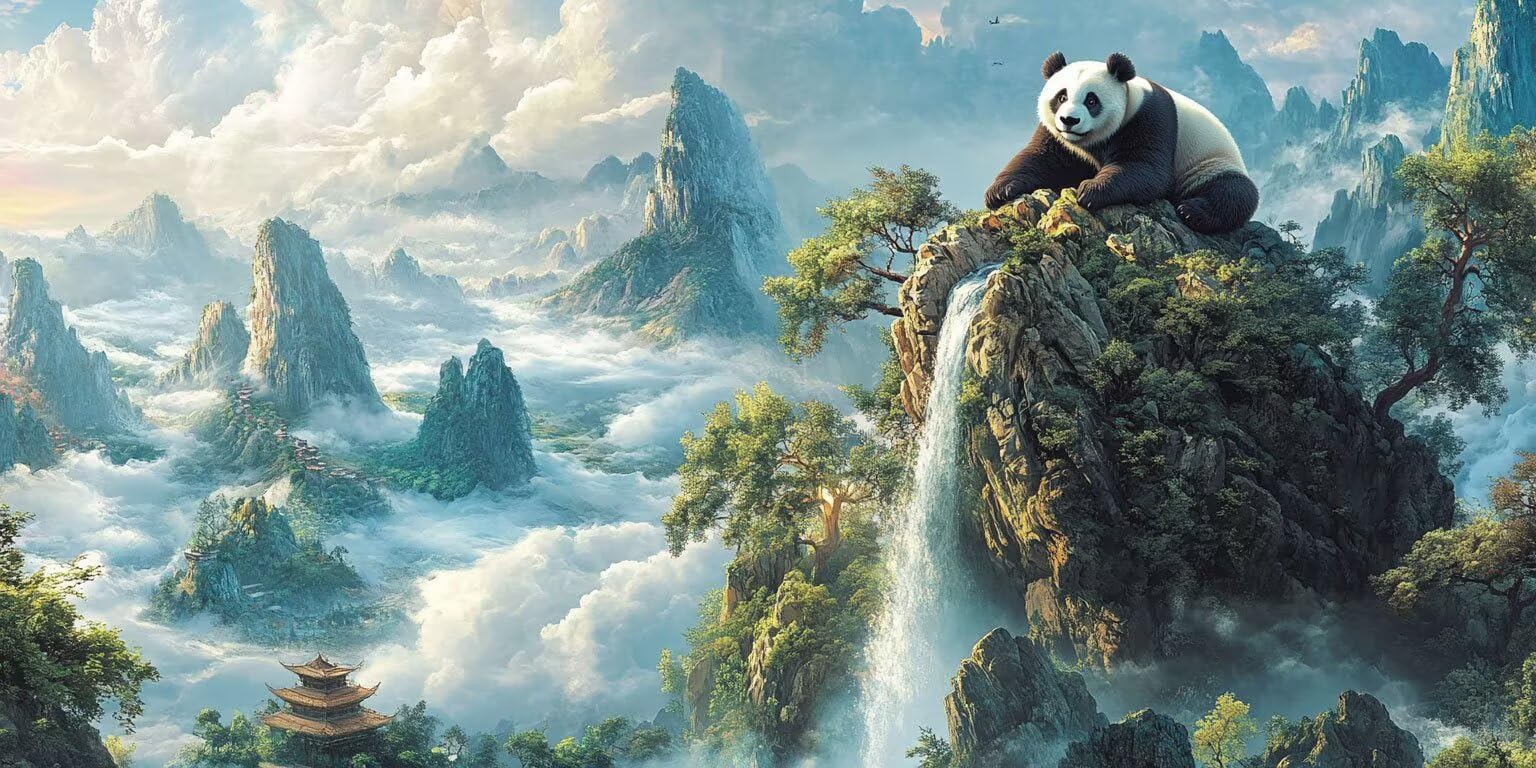 Panda Krajobraz Diament Malarstwo DIY Dorosły, 5D Malowanie diamentami DIY Dzieci Zestaw do rysowania diamentów, Zestaw do malowania diamentami, zestaw do malowania diamentami, początkujący Malowanie
