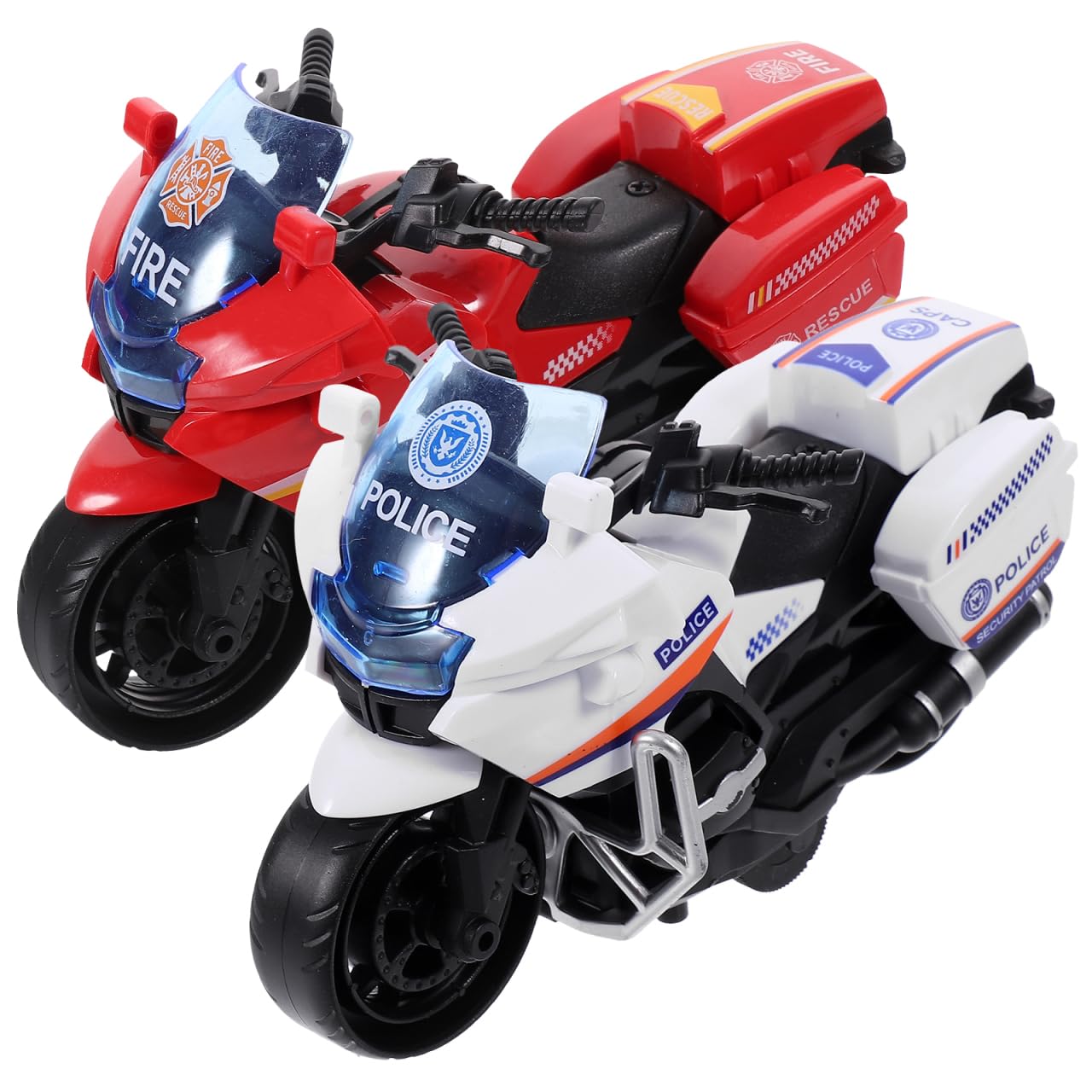 Vaguelly Pull Back Motorcycle Toy Car Set 2 Pack Wear-Resistant Plastic Motorbike Toys for Kids Motor Skills Development Interactive Play
