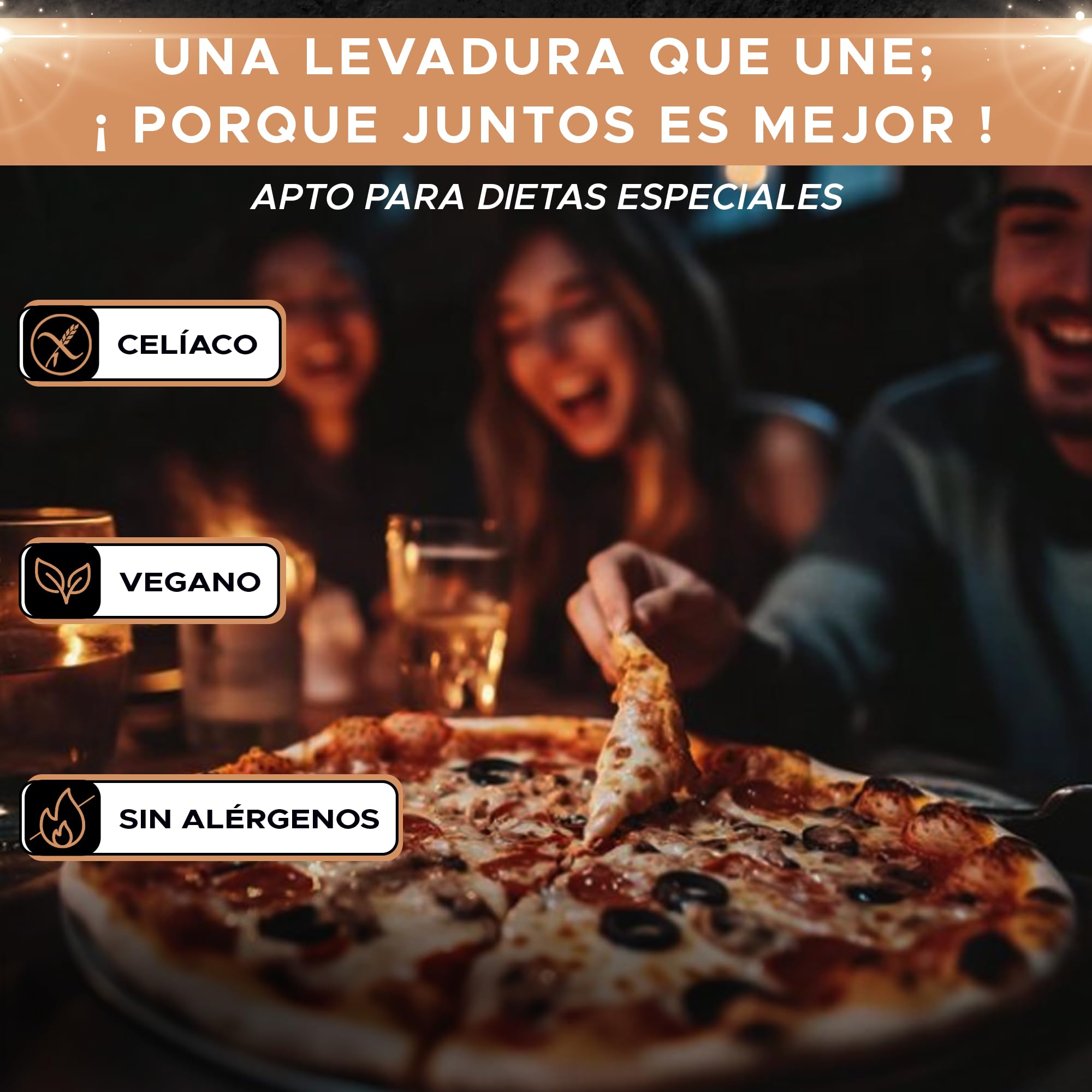 Levadura Seca Instantánea Sin Gluten Bio GLUTZEN 6x9g Activa para Pan y Pizza