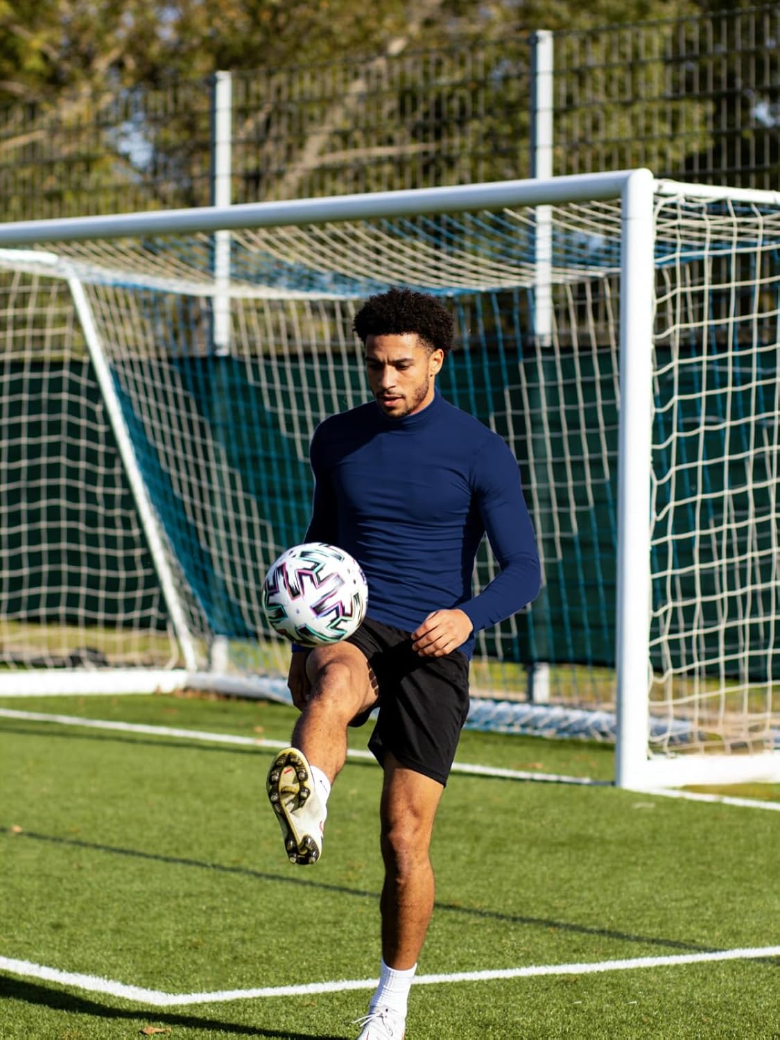 Mens Mock Turtleneck Long Sleeve Shirts, High Neck Thermal Base Layer - Image 2