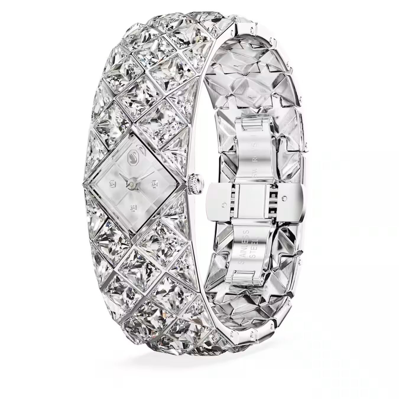 Swarovski Curiosa bransoletka kryształowa 572, srebrny odcień, stal nierdzewna, srebrna, klasyczna