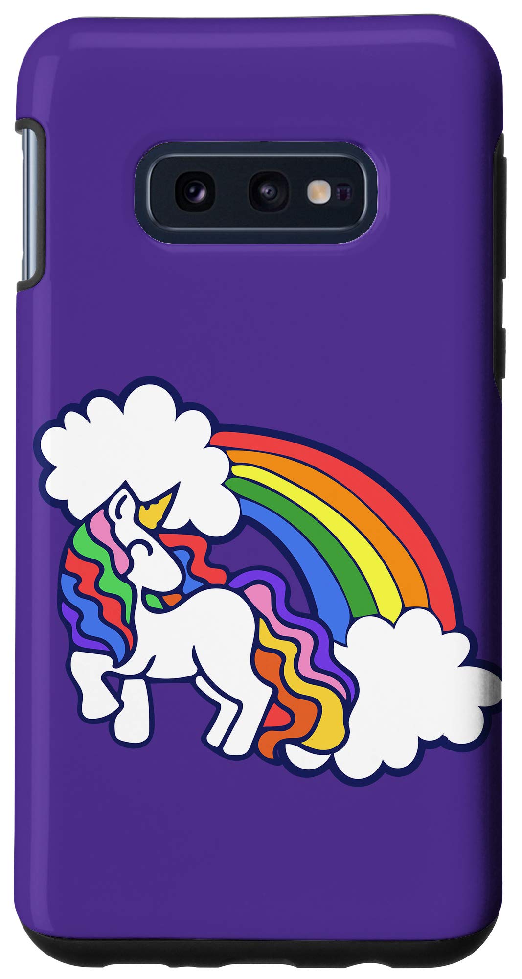 Galaxy S10e Cute Rainbow Unicorn Art 80s rainbows Case