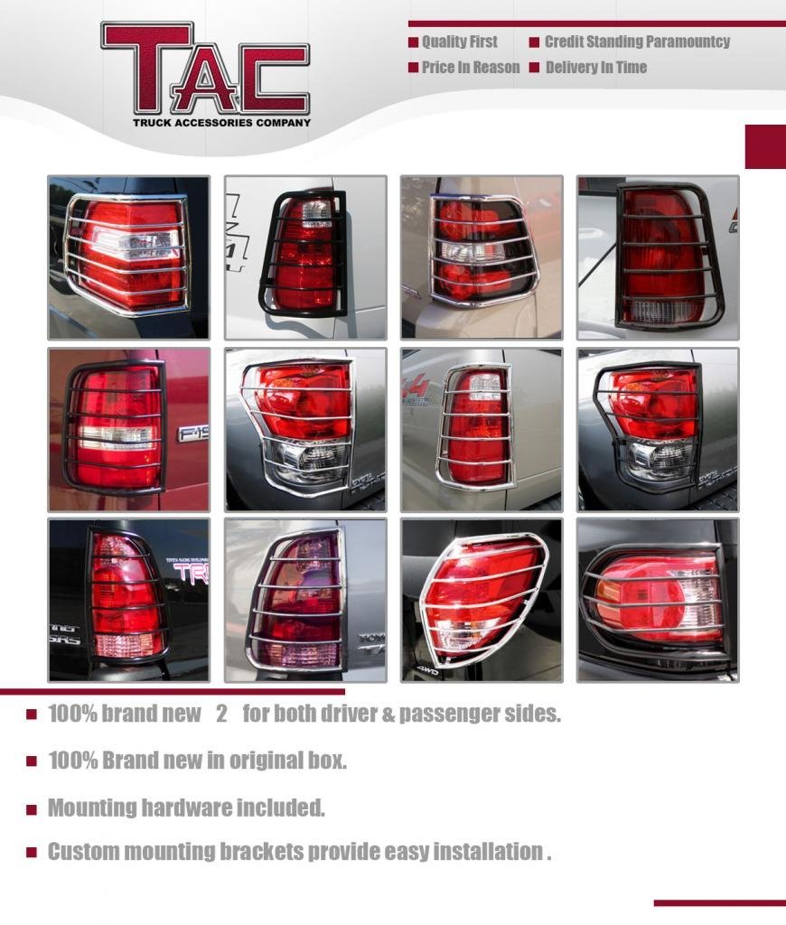 TAC Rear Tail Light Guards Cover Protector Fit 2006-2010 Hummer H3 (Exclude H3T) TLG BLACK Taillight – 1 Pair