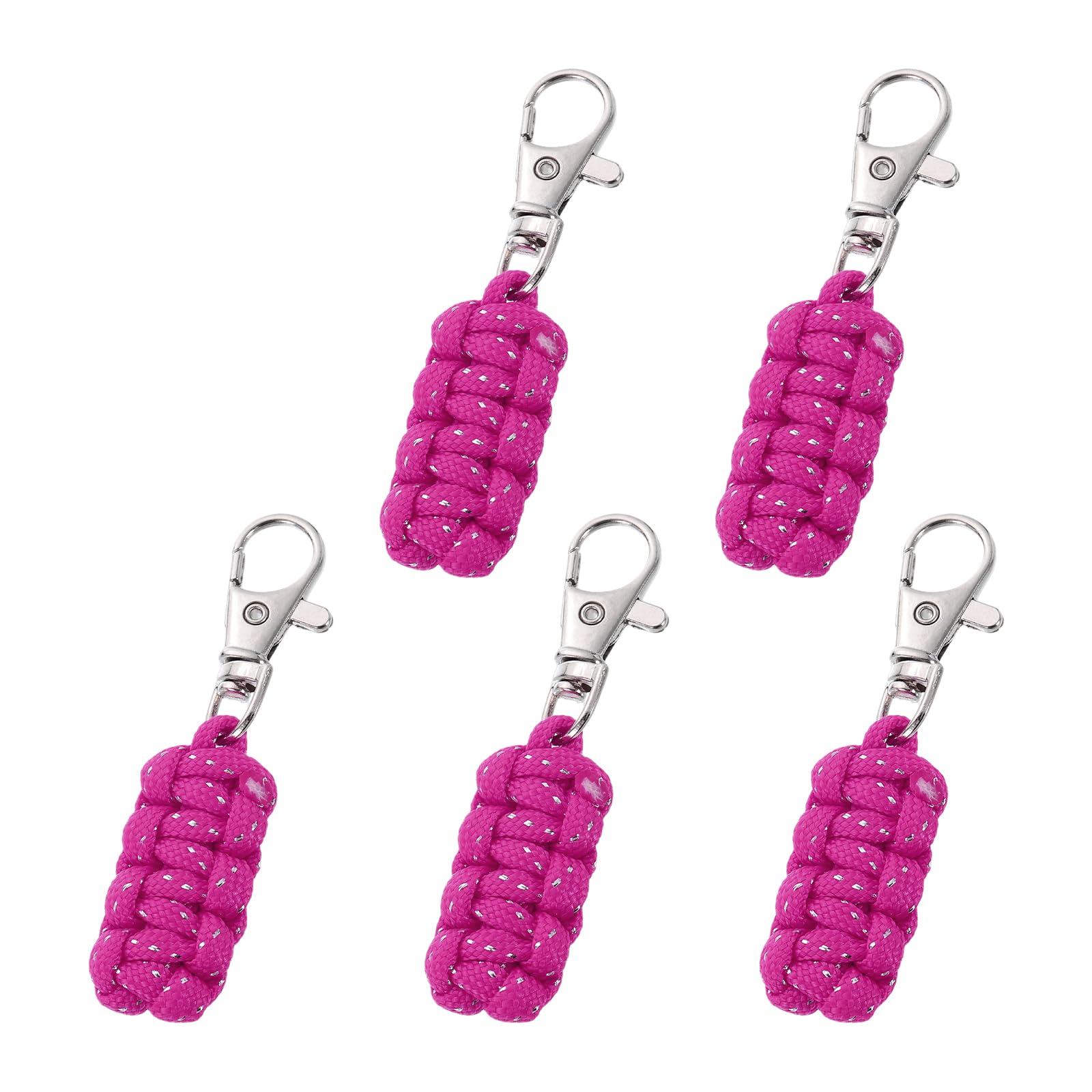 YELARXI Paracord Zipper Pull Polyester Zipper Pulls Replacement Woven Rope with Metal Clasp, 80 mm Length Fit for Backpacks Clothing Luggage Accessories - Cylinder (5 Pack, Orange Red)
