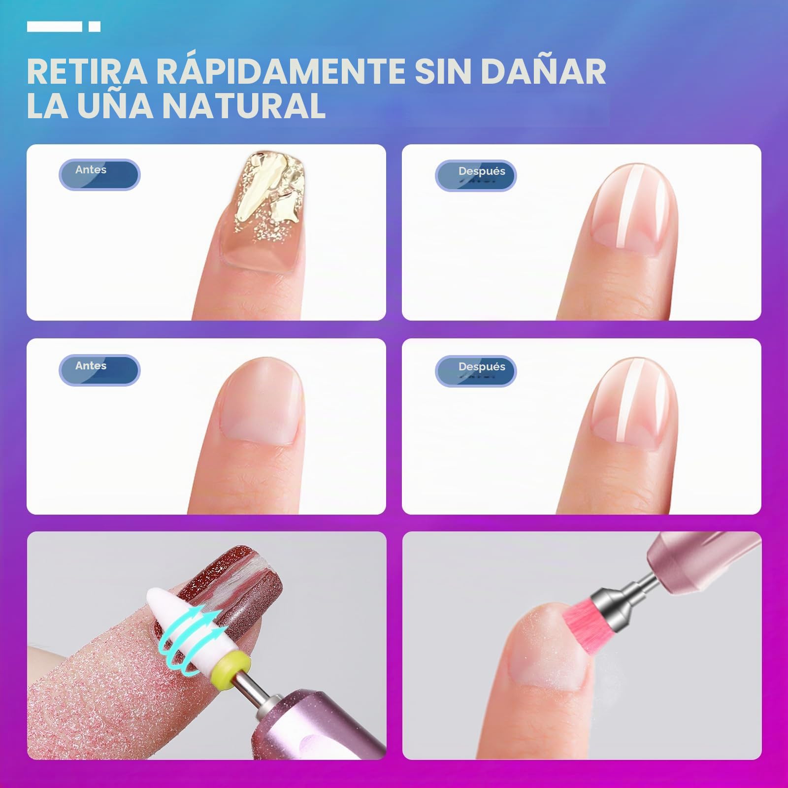 Juego de 26 brocas para uñas, 3/32 pulgadas fresas torno de cerámica para uñas, Broca de diamante para limar de uñas, removedor de cuticulas para manicura y pedicura de uñas de gel acrílico