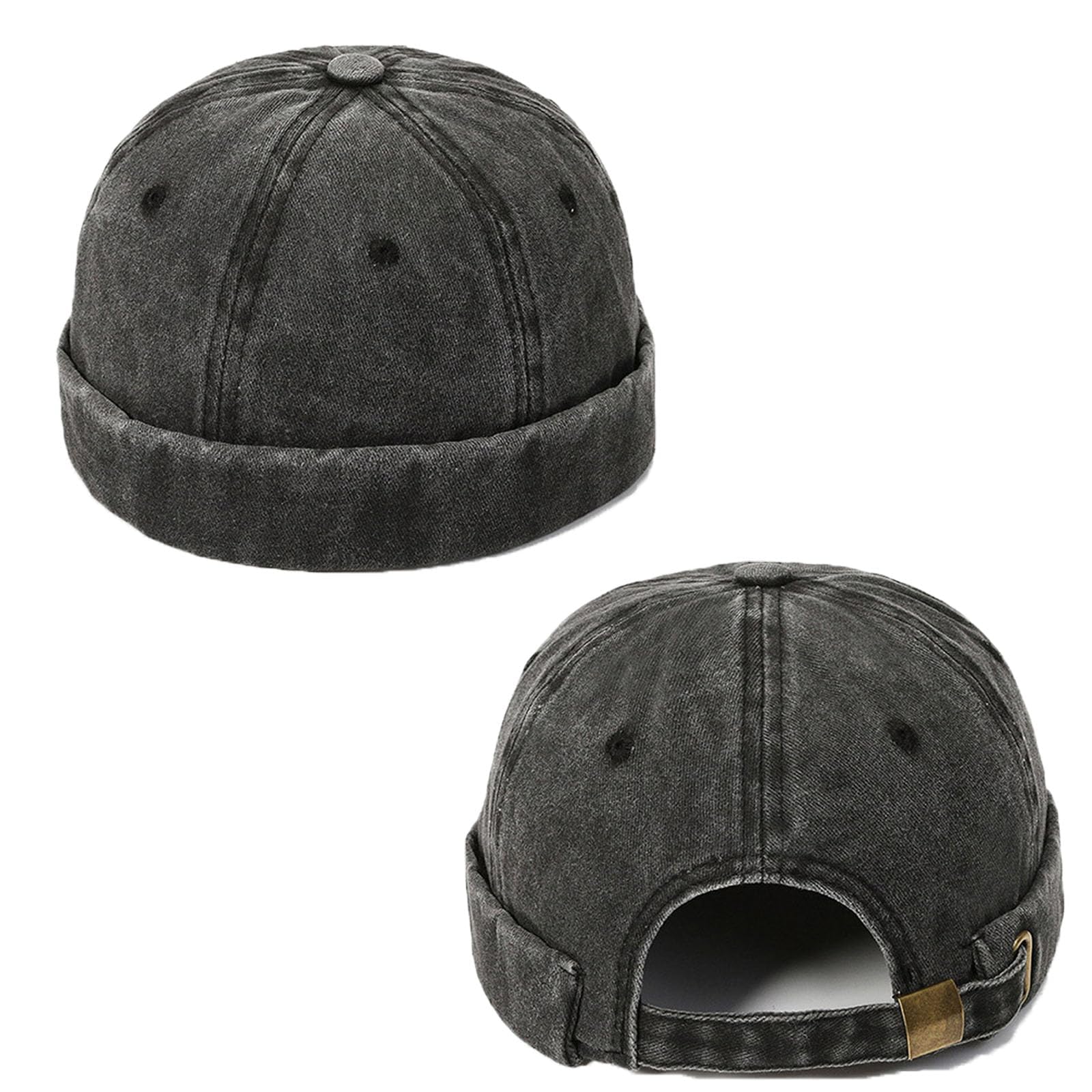 bharatbazaar Round Cap for Men, Brimless Caps for Men, Fisherman Beanie Style Headwear Grey-picture-41