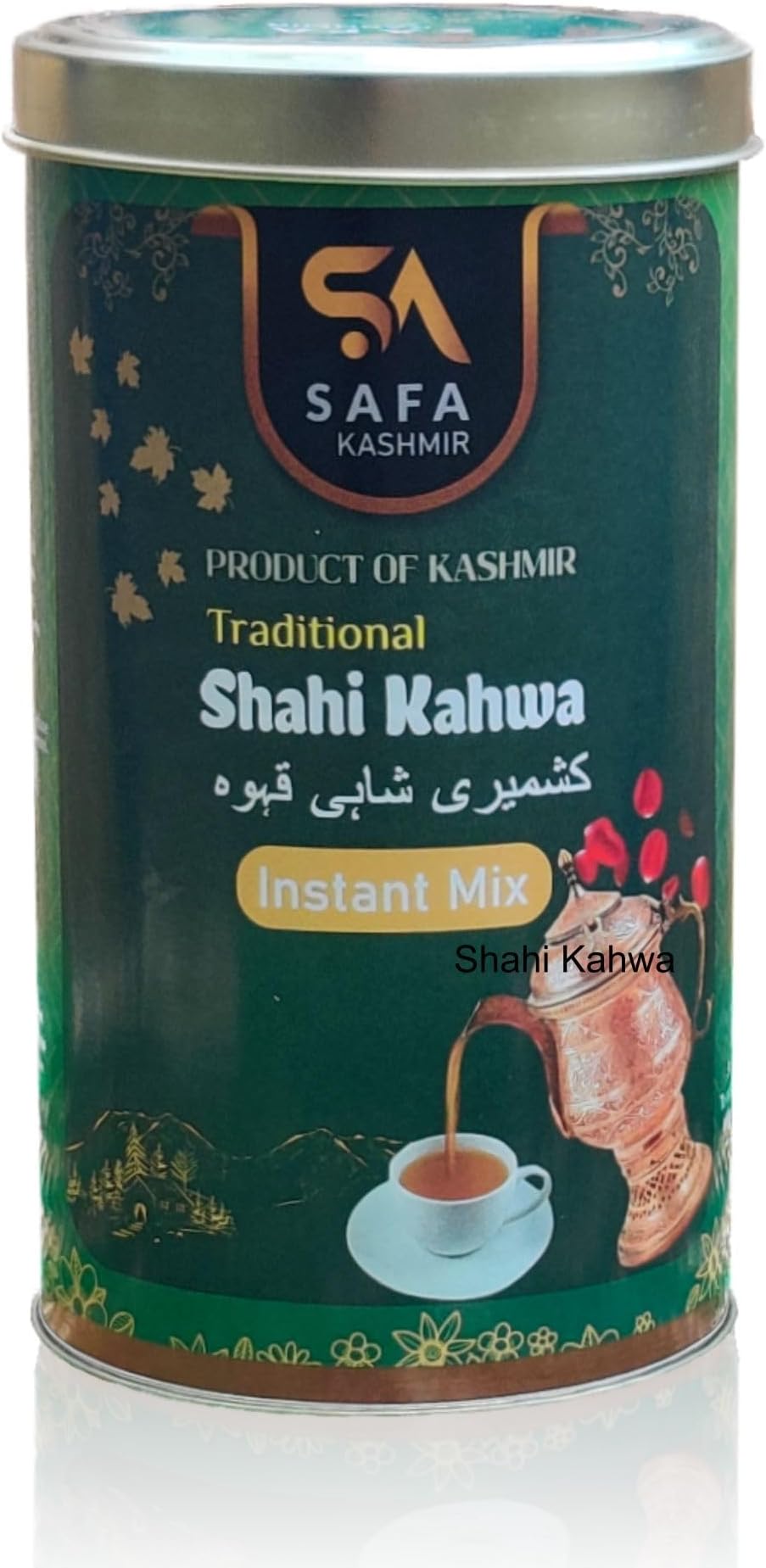 SAFA KASHMIR Instant Mix Shahi Kahwa, Detoxifying Kashmiri Shahi Kahwa Green Tea With Saffron, Authentic And Traditional Blend, Herbal Tea (250 grams) - Powder