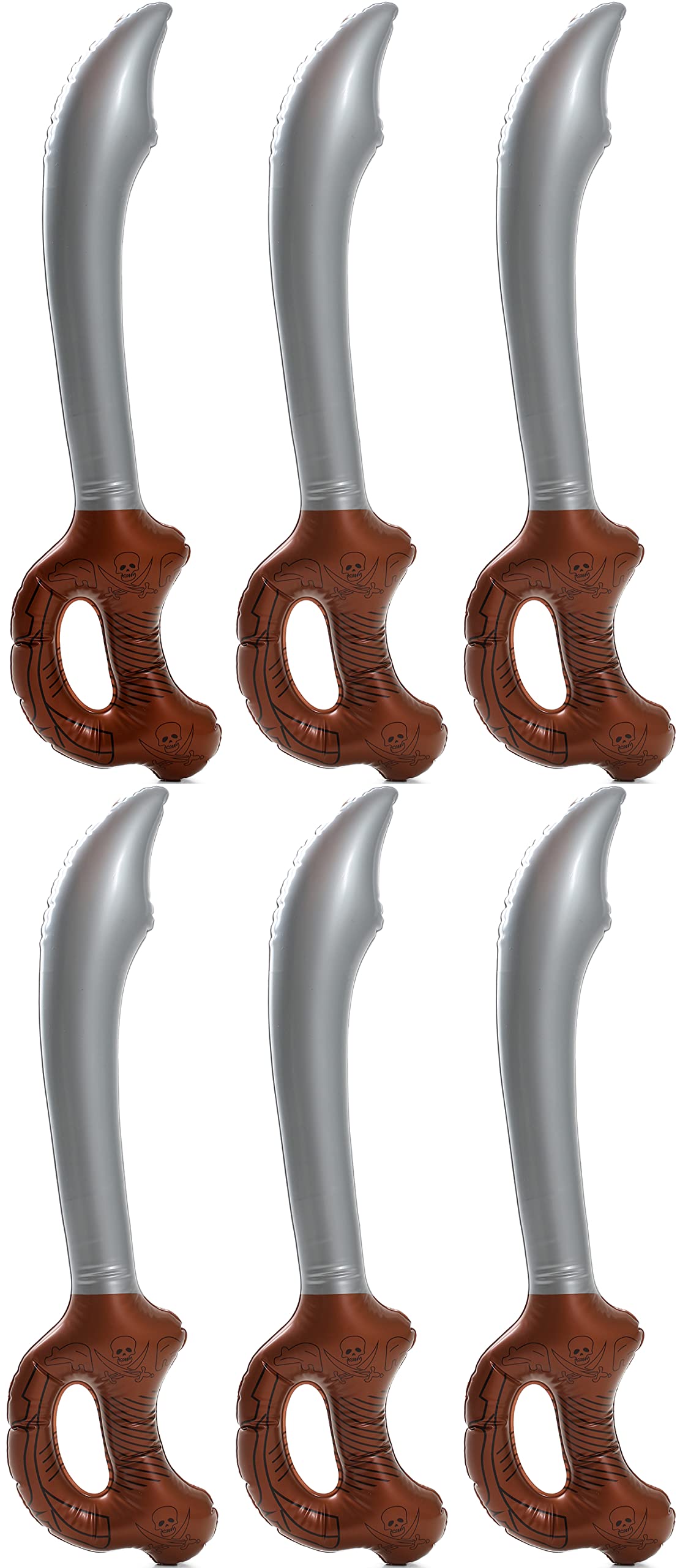 Quickdraw 6 x Inflatable Pirate Sword 60cm Blow Up Cutlass Fancy Dress Party Prop Cosplay Accessory