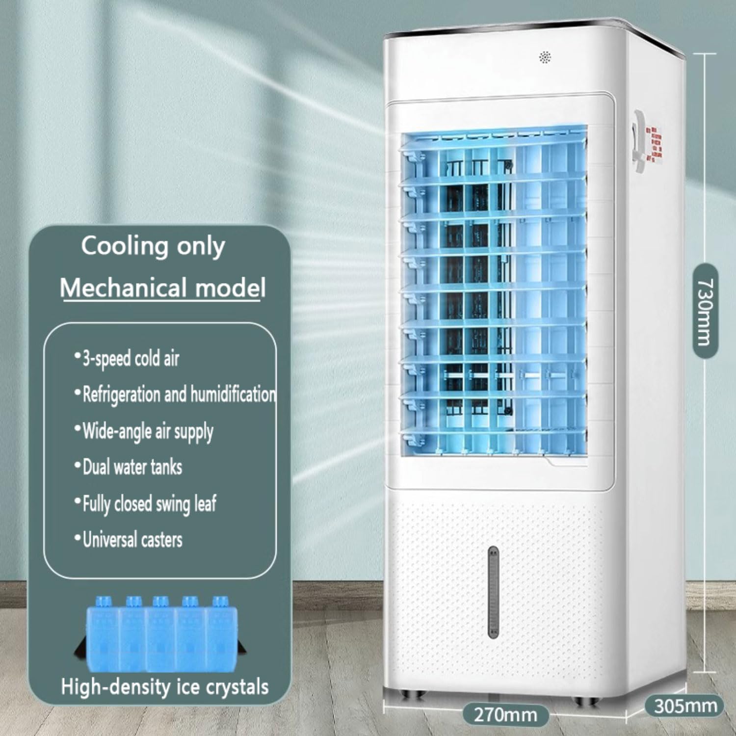 Condizionatore Portatile con Telecomando e Pompa di Calore Soundless Heating Raffreddatore d'Aria avec Display a LED 4 modalità deposito7 L Condizionatori a Evaporazione per da Casa Ufficio
