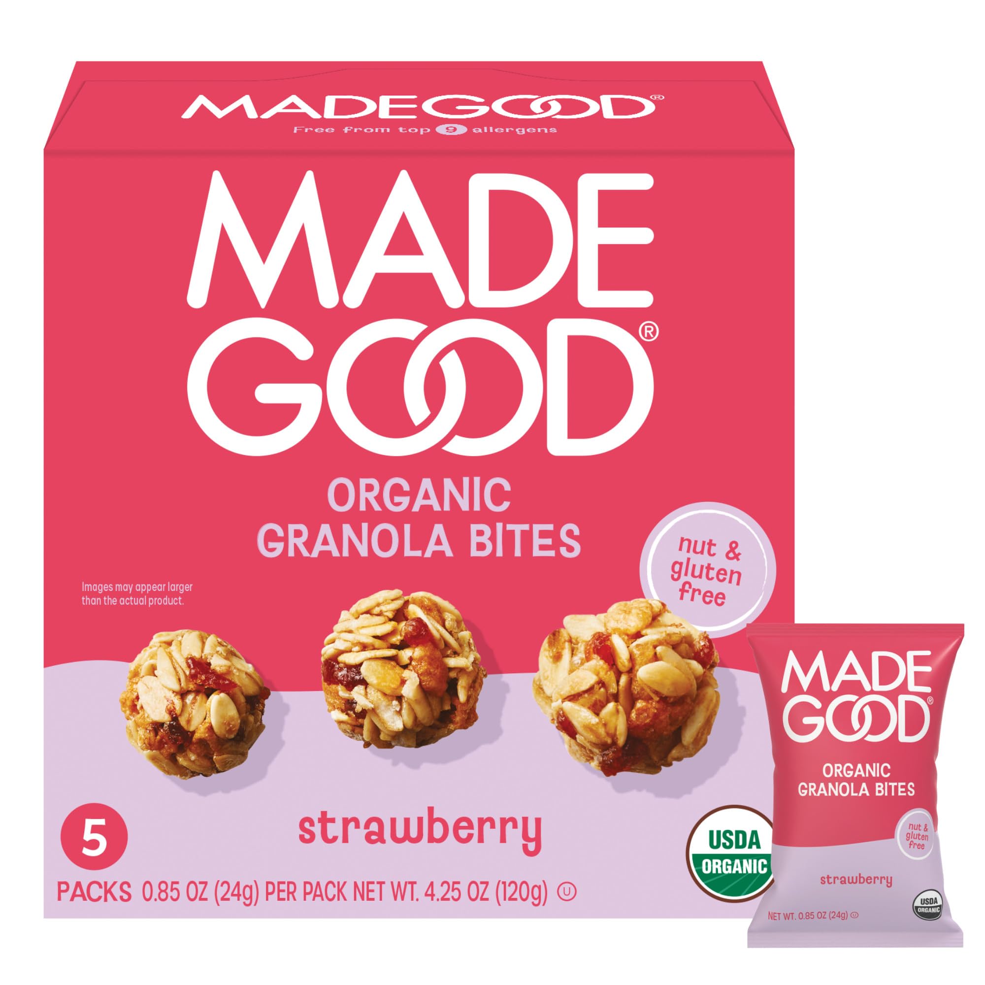 Made Good Organic Strawberry Granola Minis, 5ct x 0.85oz