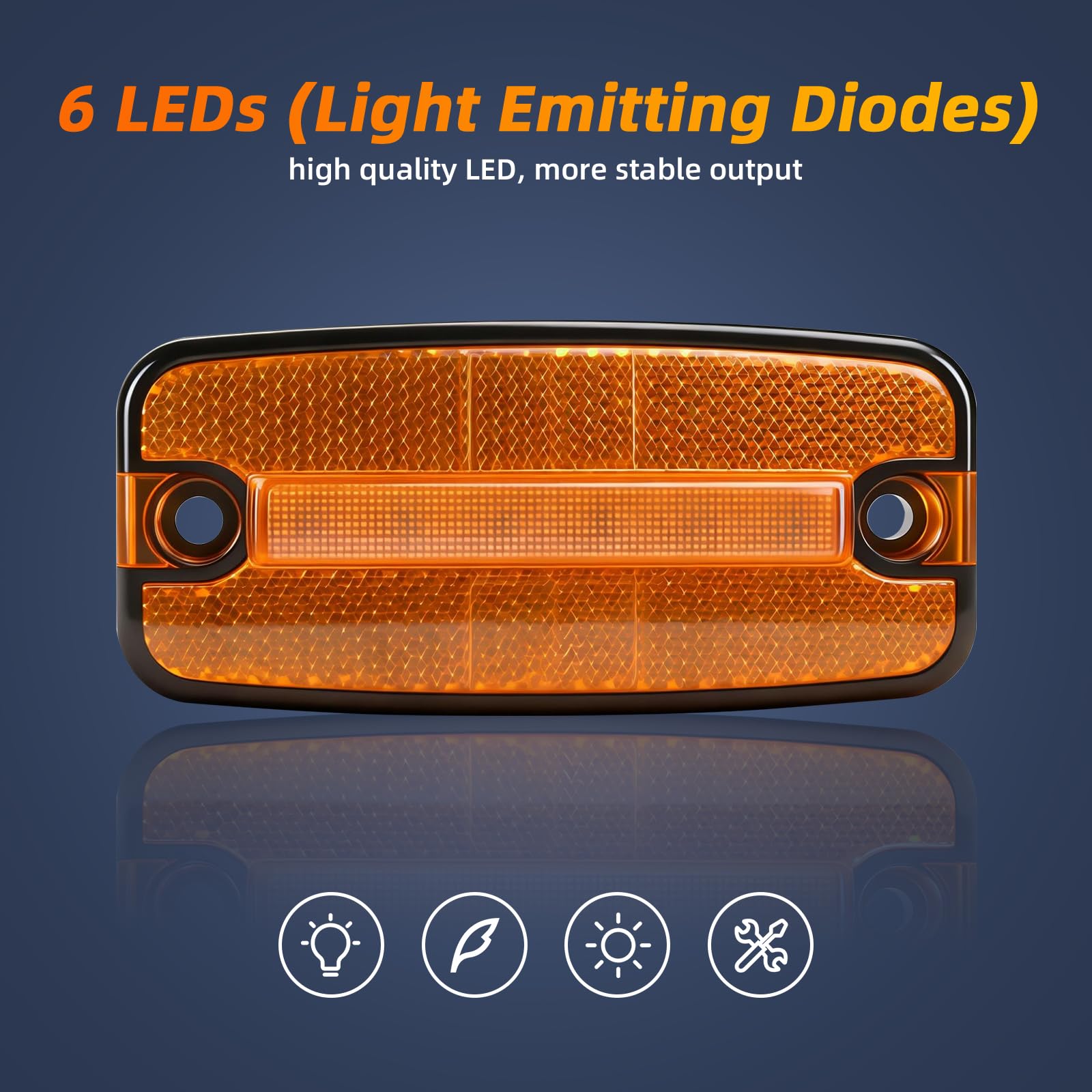 4x Luces Laterales LED Naranjas, 12V/24V impermeables IP65 con soporte, con certificación ECE R10, para remolques, furgonetas, caravanas y camiones