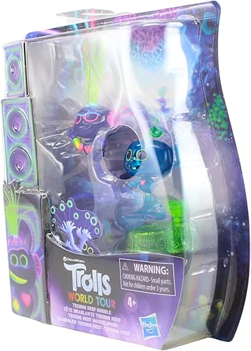 Miniatura 6 de Trolls DreamWorks World Tour Techno Reef Bobble con 2 figuras, 1 con Bobble Action Plus Base, juguete inspirado en la película World Tour