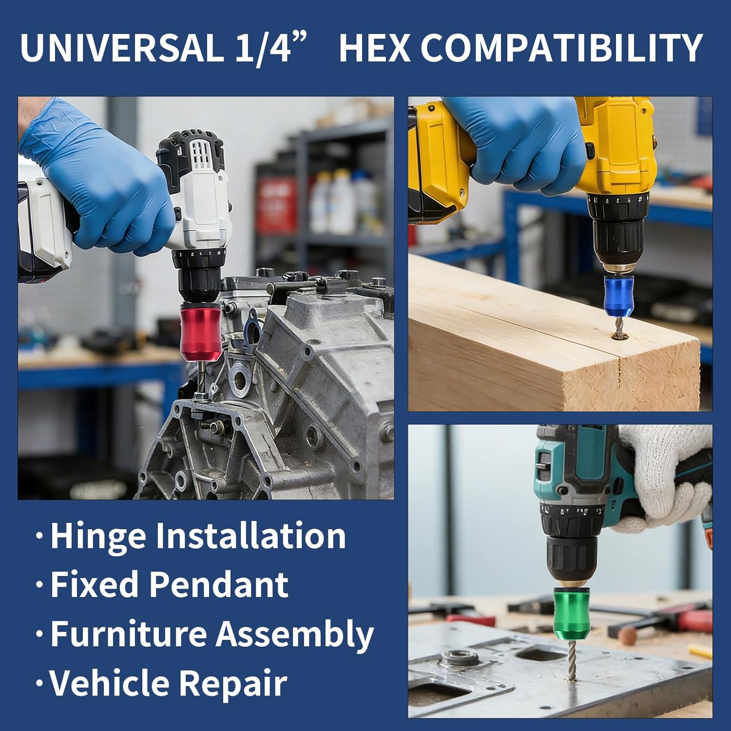 Ultra-Strong Magnetic Screw Ring (3-Pack) - 1/4" Hex Bit Magnetizer for Drill, Impact Driver & Screwdriver | Maximize Grip in Tight Spaces & Overhead Work
