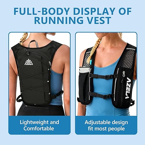 Miniatura 6 de Mochila de hidratación para correr, chaleco para correr con bolsa de agua de 2 litros, mochila de hidratación ligera para senderismo, senderismo,