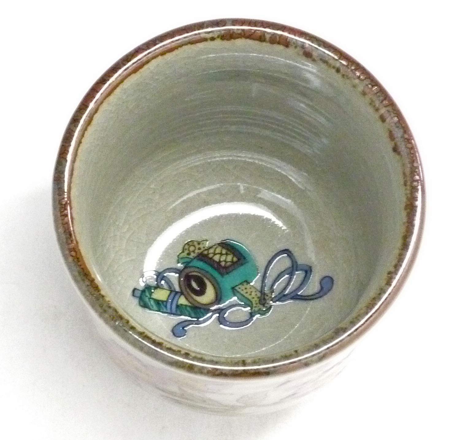 Kutani Hyakkaen three legs teacup cherry blossom feat.decorated base