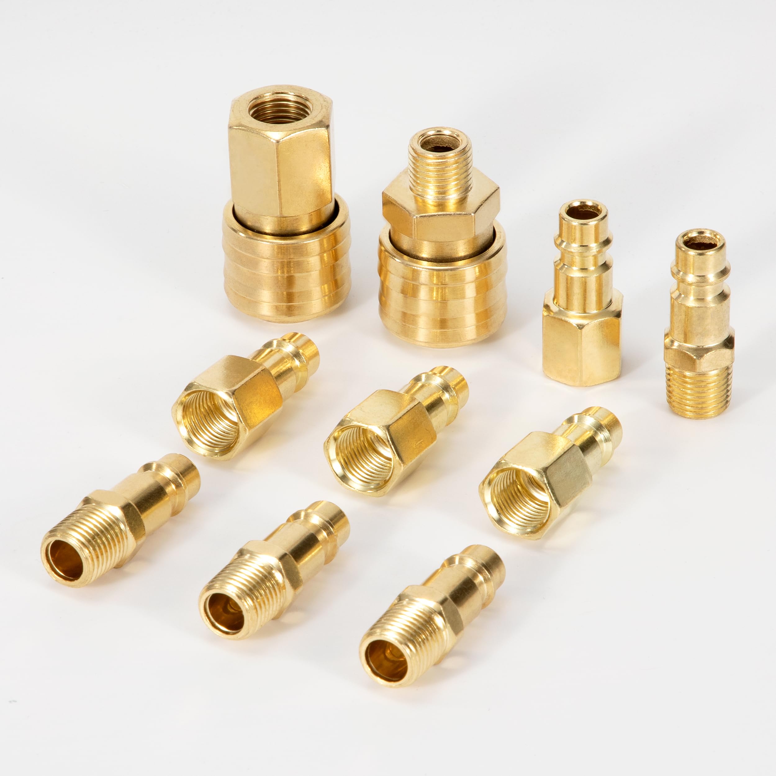 Kit Attacchi Rapidi Aria Compressa 1/4" BSP - 10 Pezzi, Femmina E Maschio | Per Compressori, Pistole E Utensili Pneumatici - Foto 2