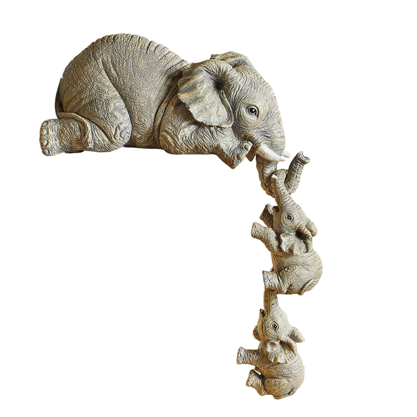 CNAFGBGG Shelf Sitters Decor Mother and Baby Elephant Figurines Set, Resin Family of Elephants Ornament for Mantel, Window Sill, Tabletop.