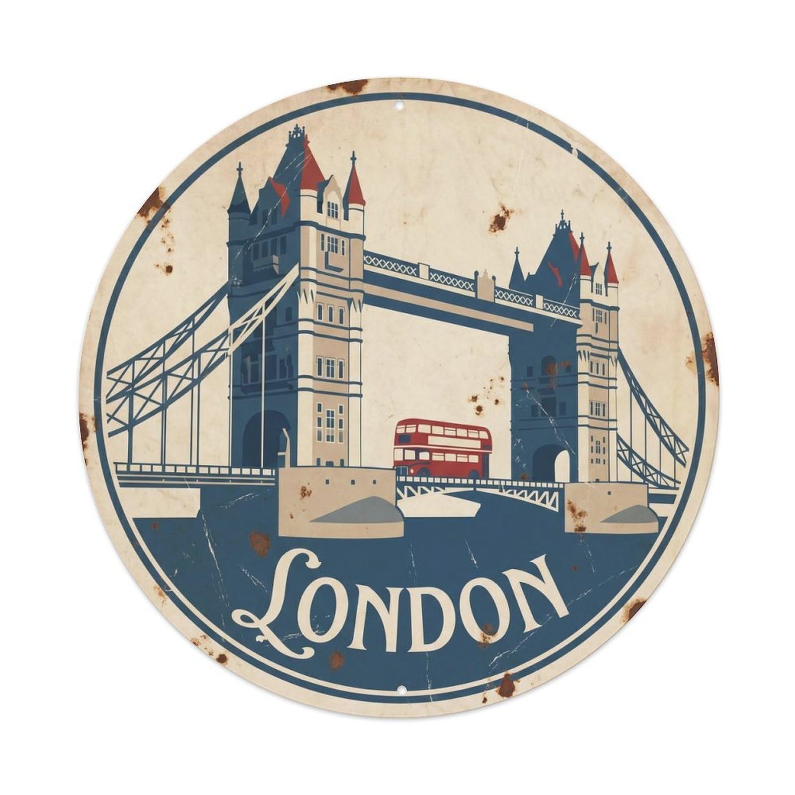 Vintage Travel London Tower Bridge 4 Metal Tin Sign Plaque
