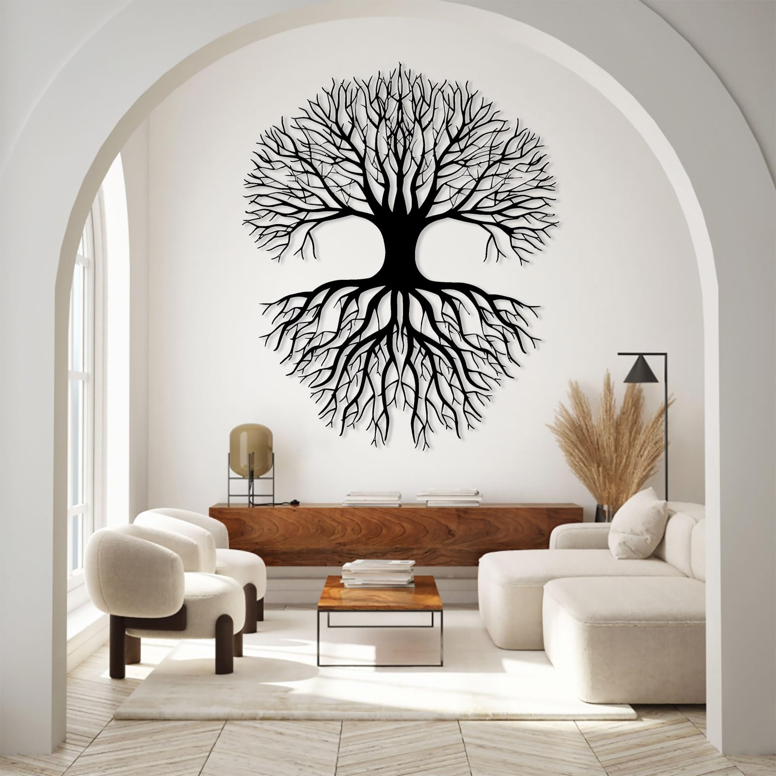 Arte de pared de árbol de la vida, decoración de pared de árbol de la vida, decoración de pared de árbol de metal, escultura de árbol de la vida, arte de pared de ramas de árbol genealógico