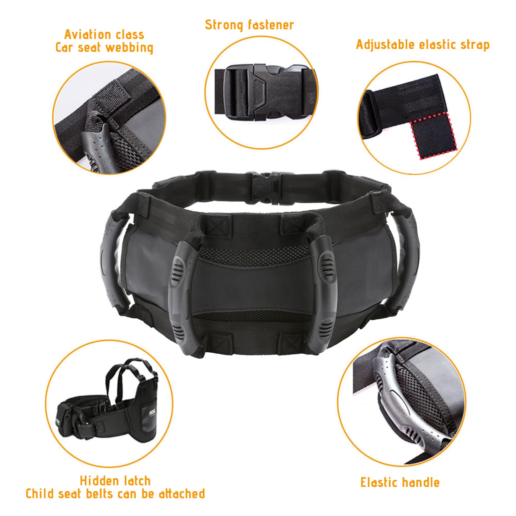Poignées de Passager de, Ceinture sécurité réglable, poignée Maintien pour Maison, Motocross, ATV, Scooter, motoneige
