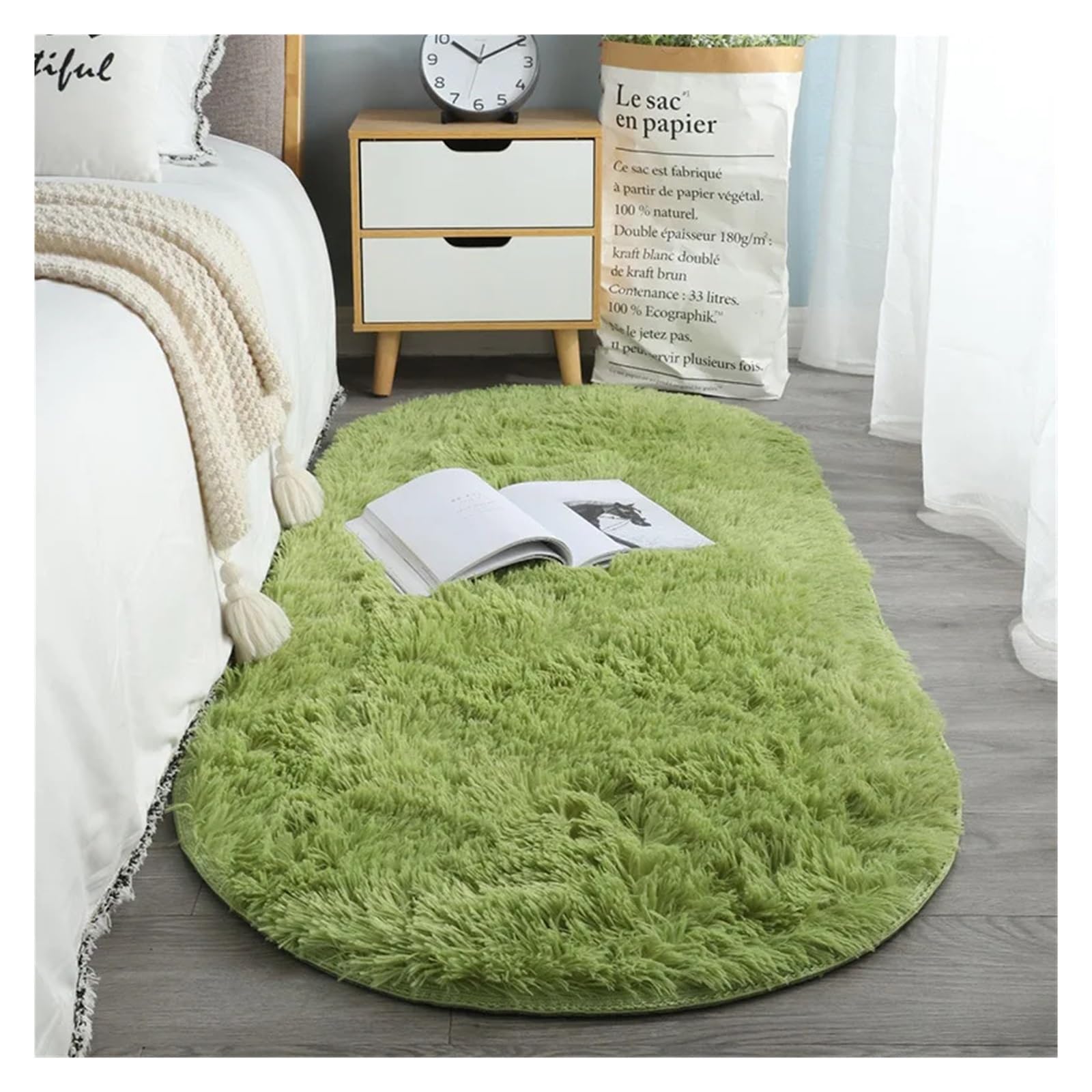 Tapis décor à la maison ovale vert 120x160cm tapis doux velours grand salon