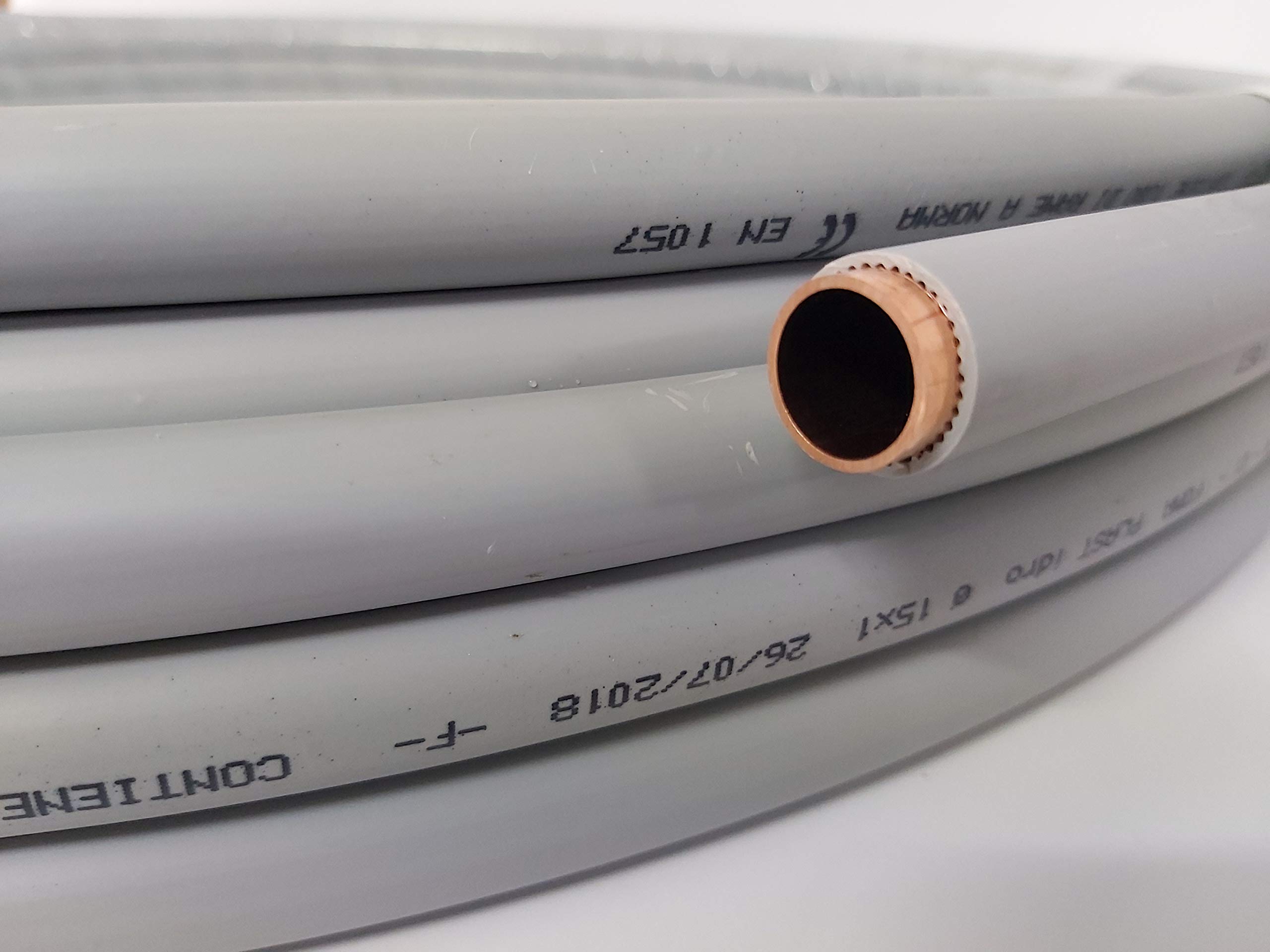 10m Kupferrohr WEICH im RING UMMANTELT 15×1 mm als 10m DIN EN1057 / copper tube