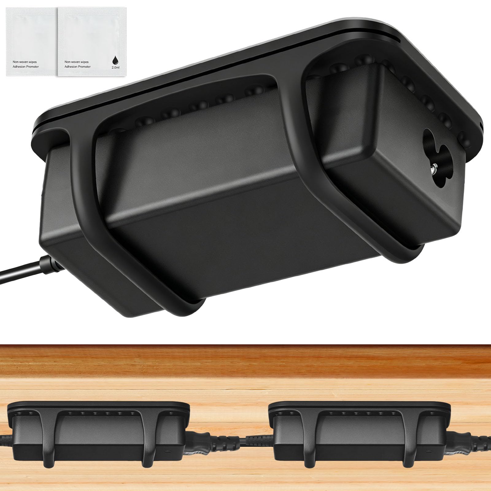 Photo 1 of 2 PACK Laptop Charger Holder Under Desk Power Brick Mount with Adhesive