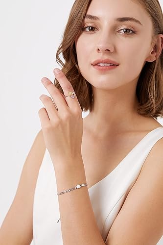 Miniatura 3 de Anillos giratorios de plata de ley con letras, diseño de mariposa, girasol, oro, para mujeres, niños, adolescentes y niñas