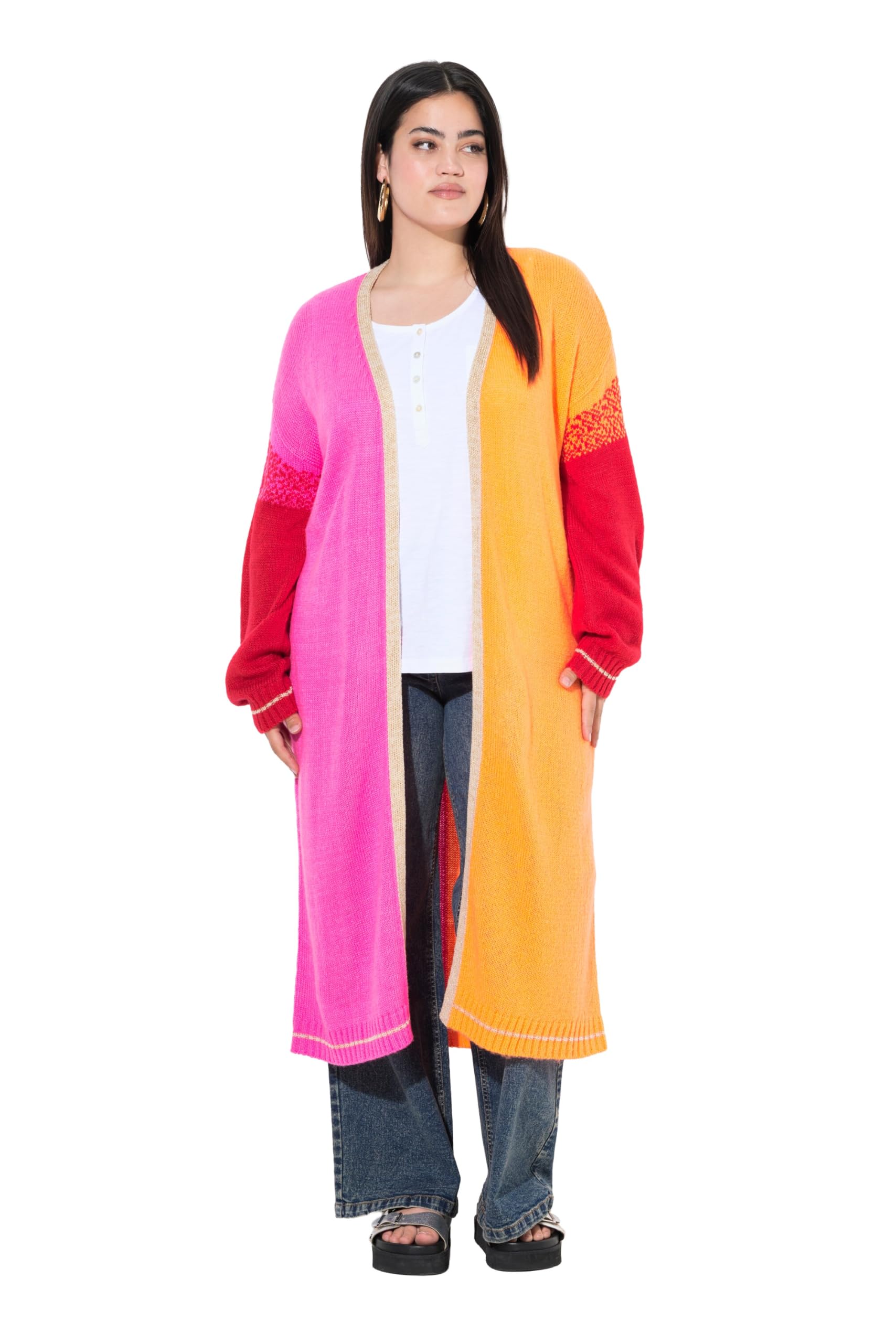 Angel of Style Damen große Größen Übergrößen Plus Size Strickjacke, Bequeme Passform, Colorblocking 843599