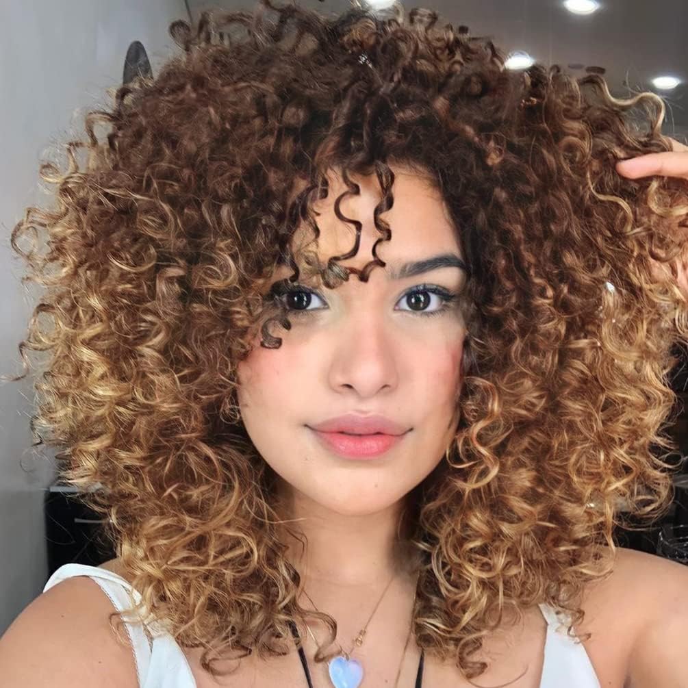 YEAME Curly Wigs for White Women Kinky Curly Afro Wig