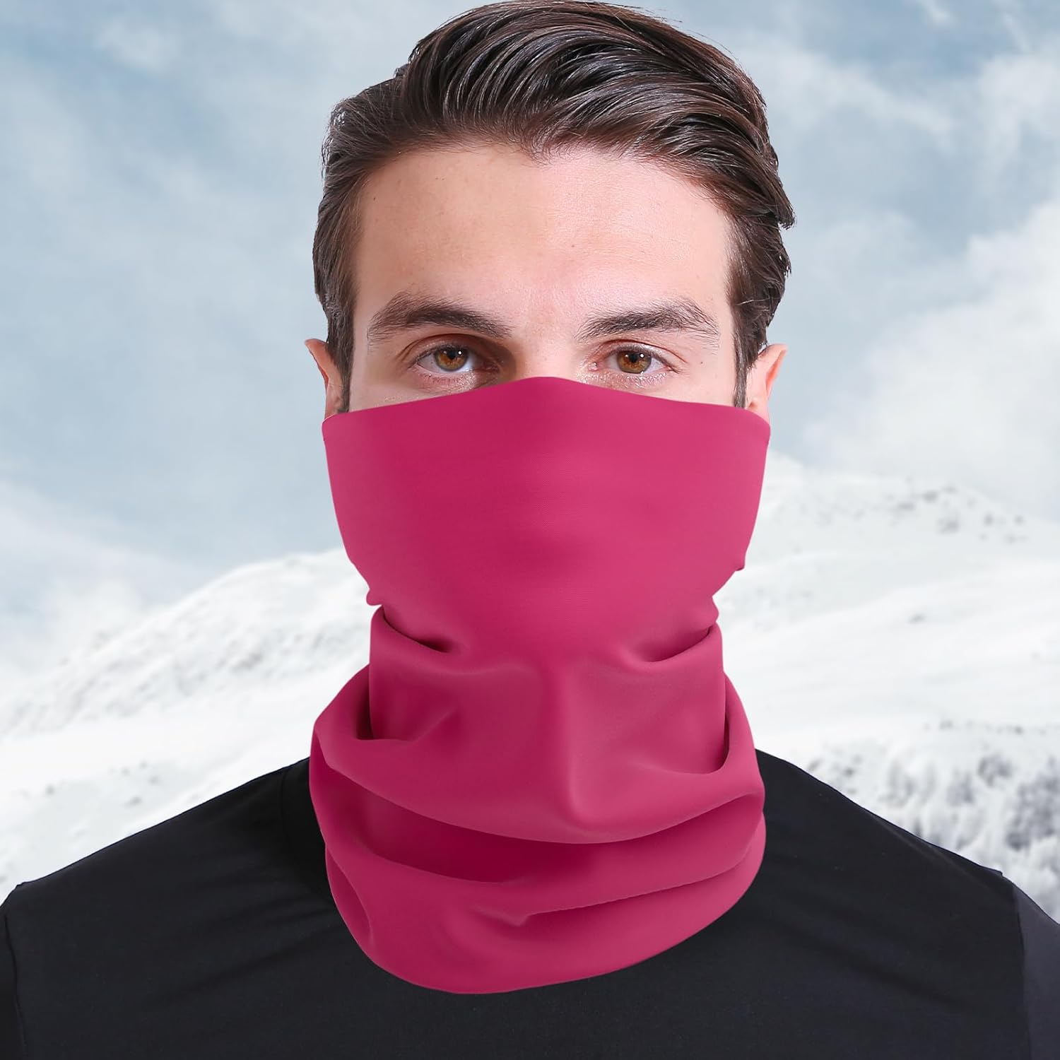 Solid Color Cooling Neck Gaiter Face Mask Lightweight Sun Protection Bandana Multifunctional Headwear Cycling Hiking Sports