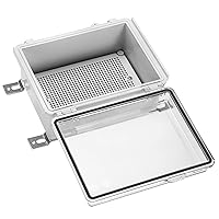 Vista 32 de Waterproof Electrical Junction Box IP67 ABS Plastic Enclosure with Hinged Cover with Mounting Plate, Wall Brackets