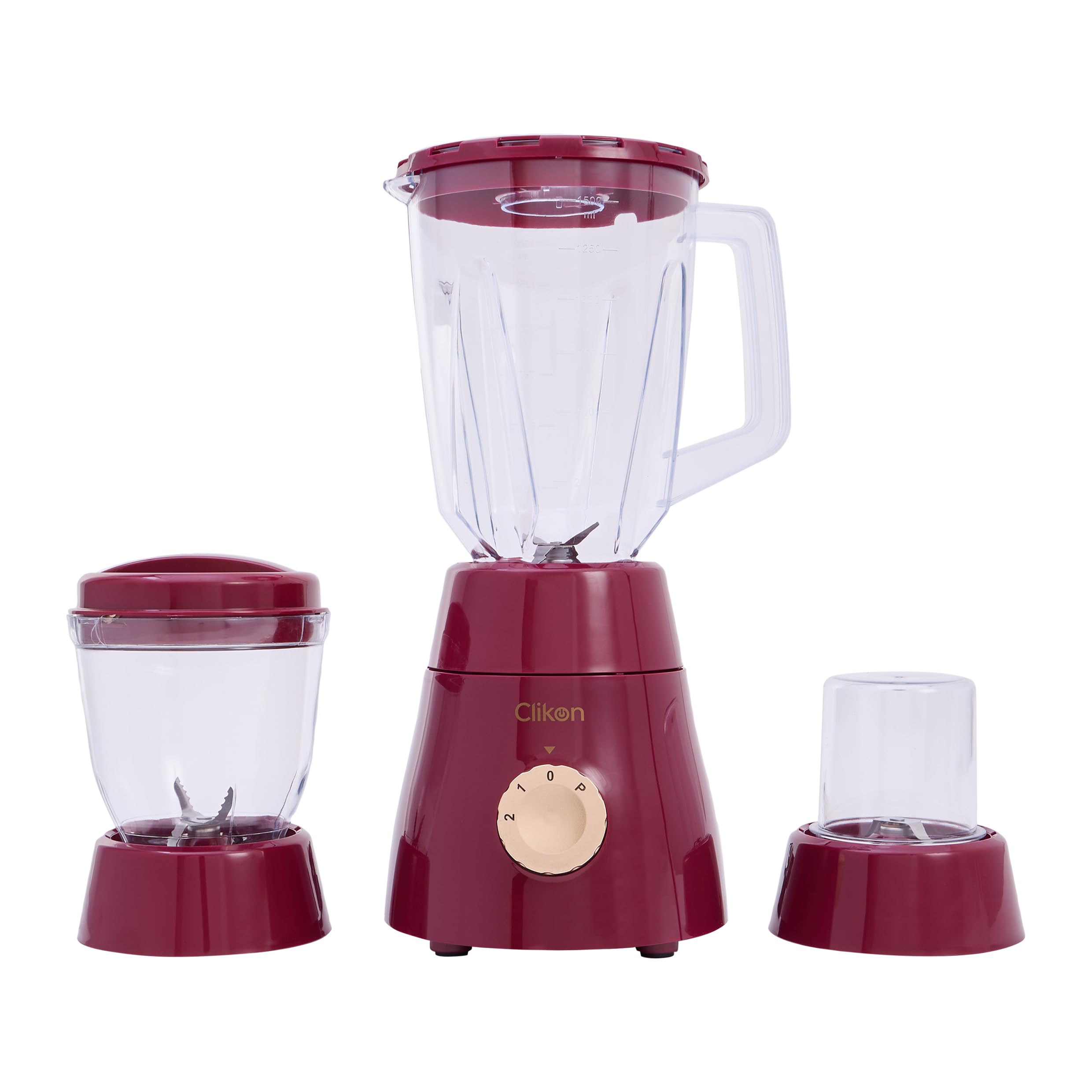 Clikon 3-In-1 Juicer Blender Chopper Set with Wet And Dry Grinder Jar 1.5 L 600 W