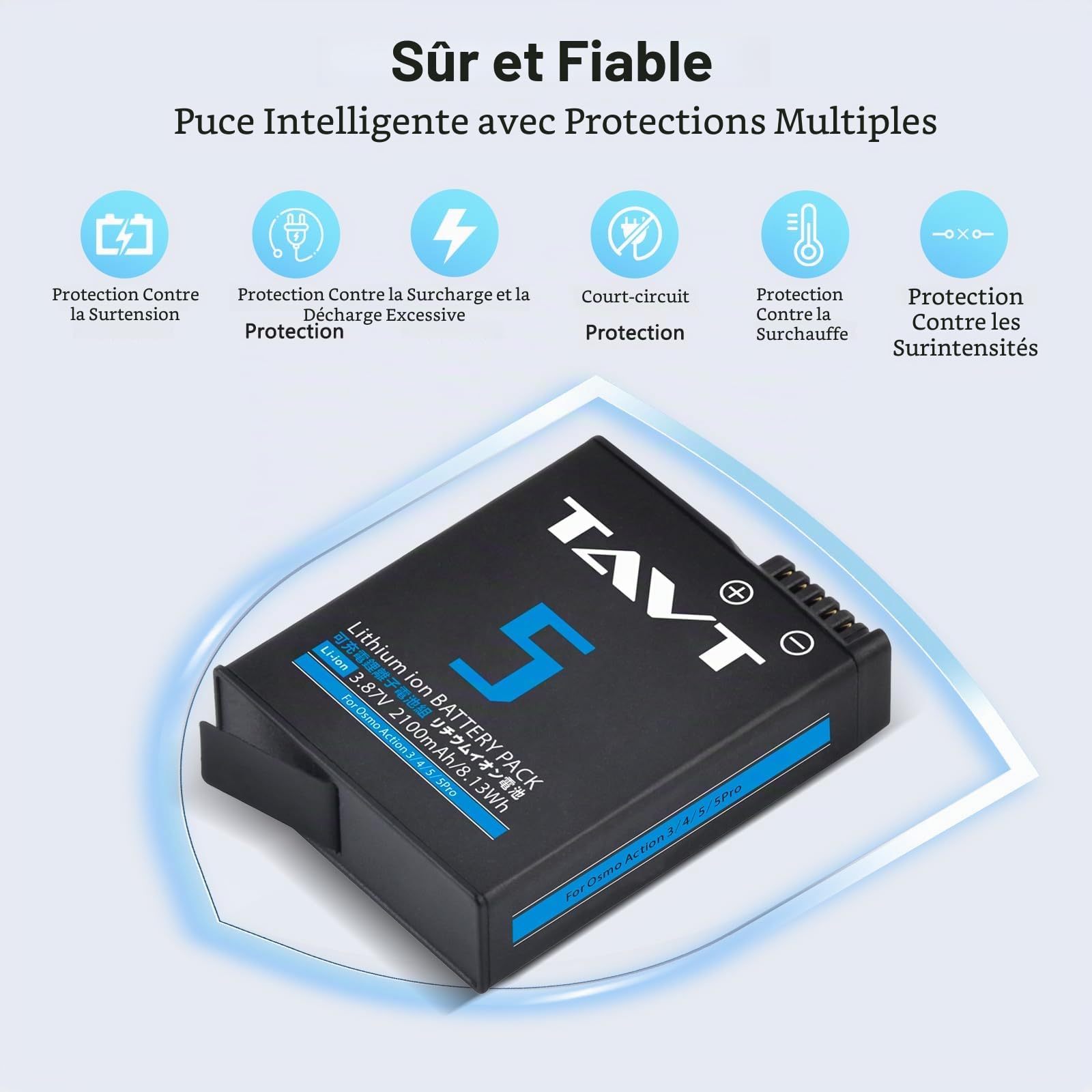 2 batteries 2100 mAh et chargeur pour DJI Osmo Action 5 Pro/4/6/360, Osmo Action 5 Pro, Osmo Action 4, Osmo 360, Osmo Action 6