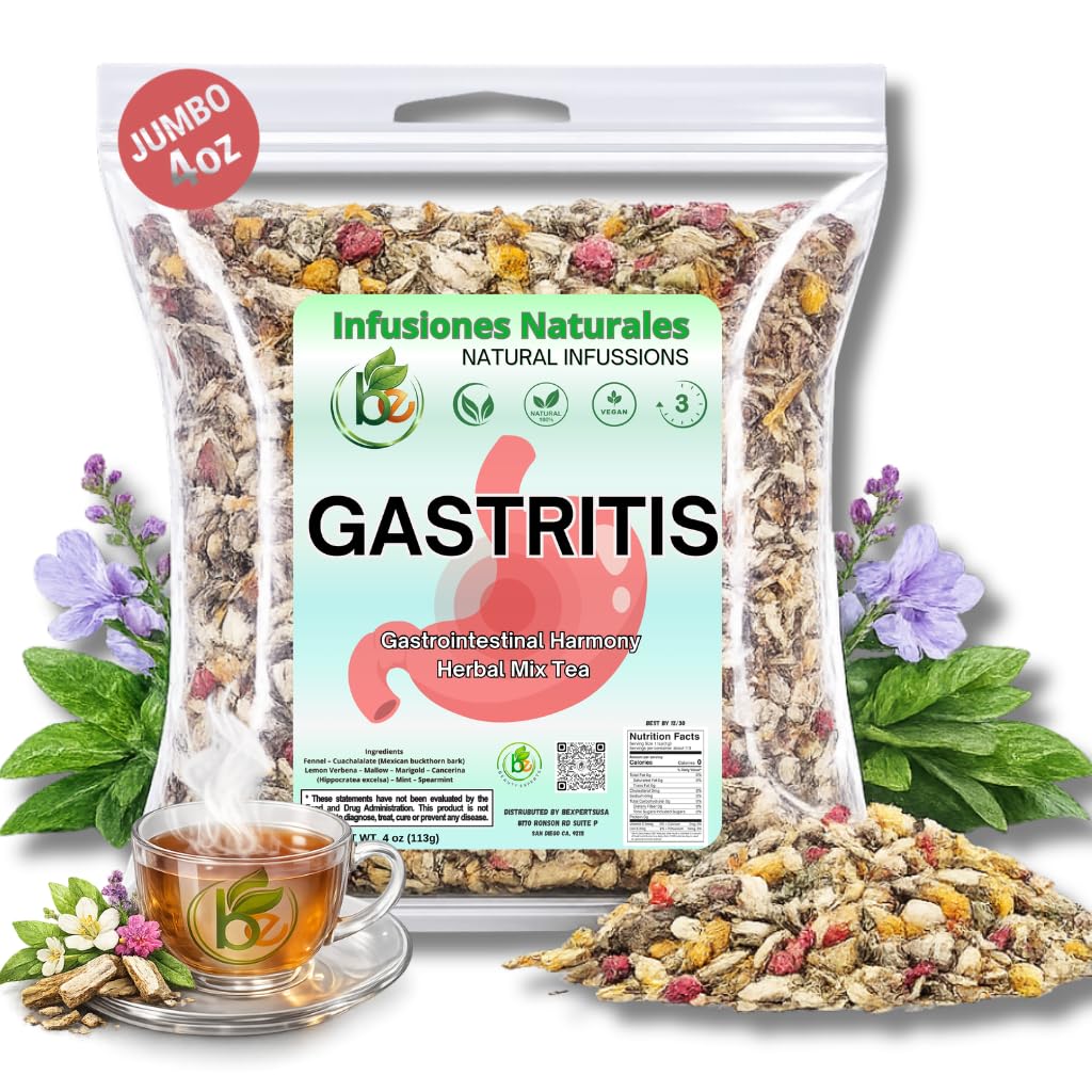 Gastritis-BYE Herbal Tea – 100% Natural Herbal Infusion – Compuesto de Hierbas Naturales – 4 oz – Herbal Mixture for Digestive Comfort – Té para Bienestar Estomacal – Non-GMO | No Cafeína