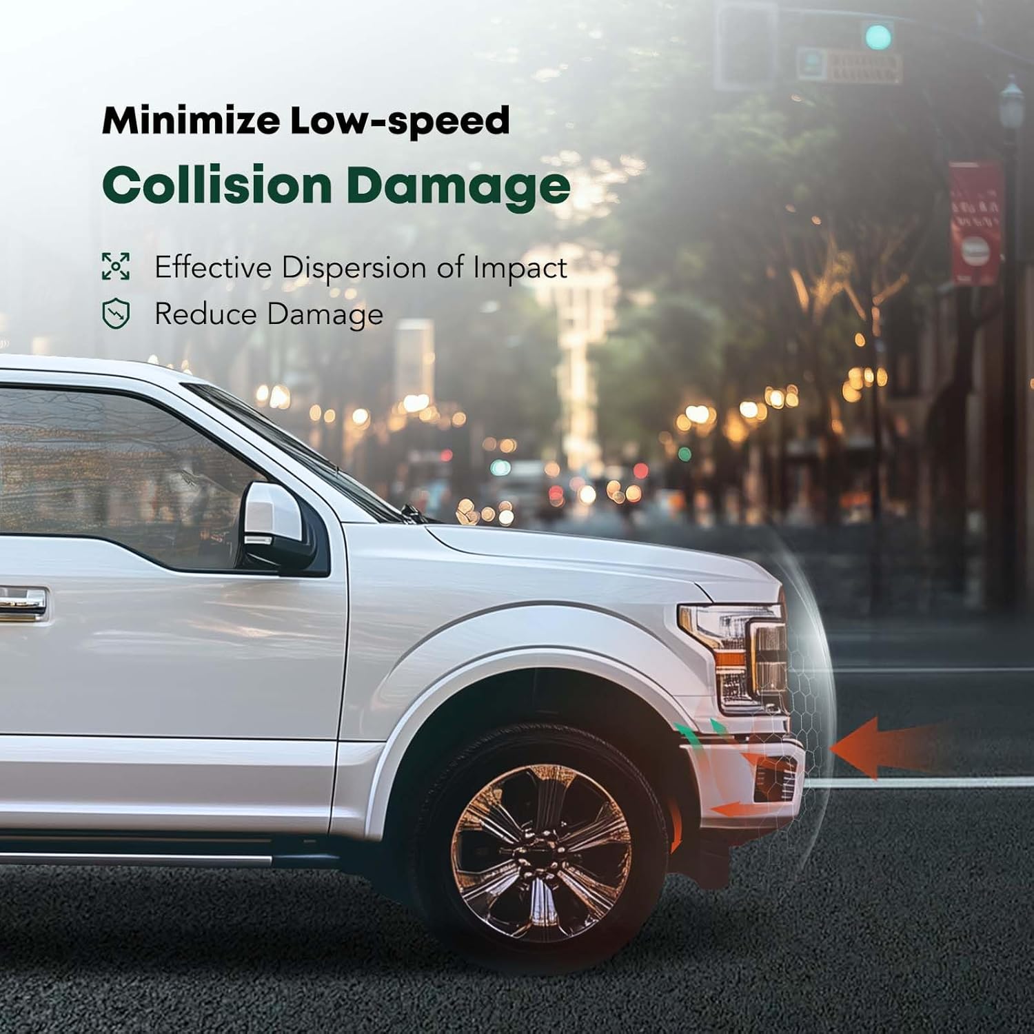 YHTAUTO Front Left and Right Bumper Brackets Compatible with Ford F-150 2018 2019 2020, Driver and Passenger Side Steel Bumper Mounting Plate, Set of 2