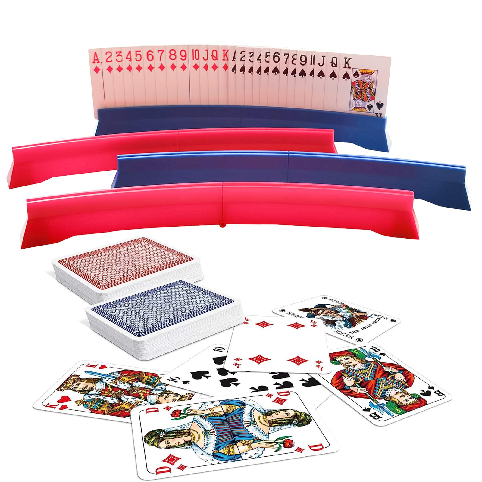 Aatpuss Pack of 2 Hands-Free Plastic Card Holders, Playing Card Holders, Children's Games, for Children and Seniors