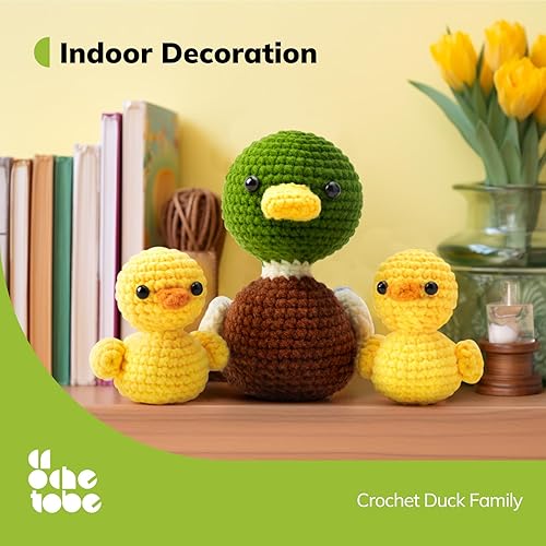 Miniatura 6 de Crochetobe Kit de ganchillo para principiantes, el kit de animales de ganchillo incluye instrucciones fáciles de seguir y tutoriales en video, kit