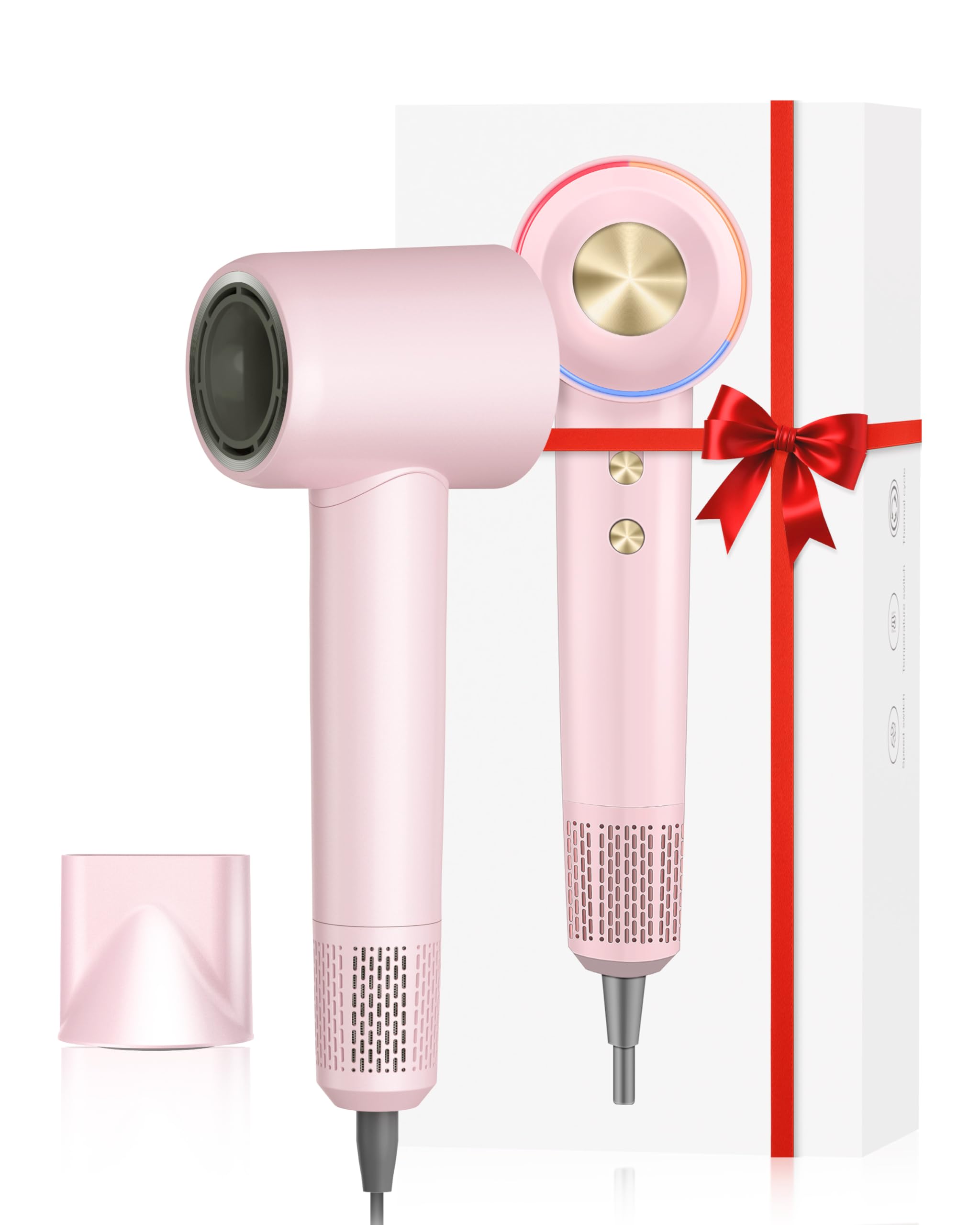 Ionic Hair Dryer 150 000 RPM High-Speed Professional Blow Dryer for Fast Drying 500M Negative Ions Thermo-Control Magnetic