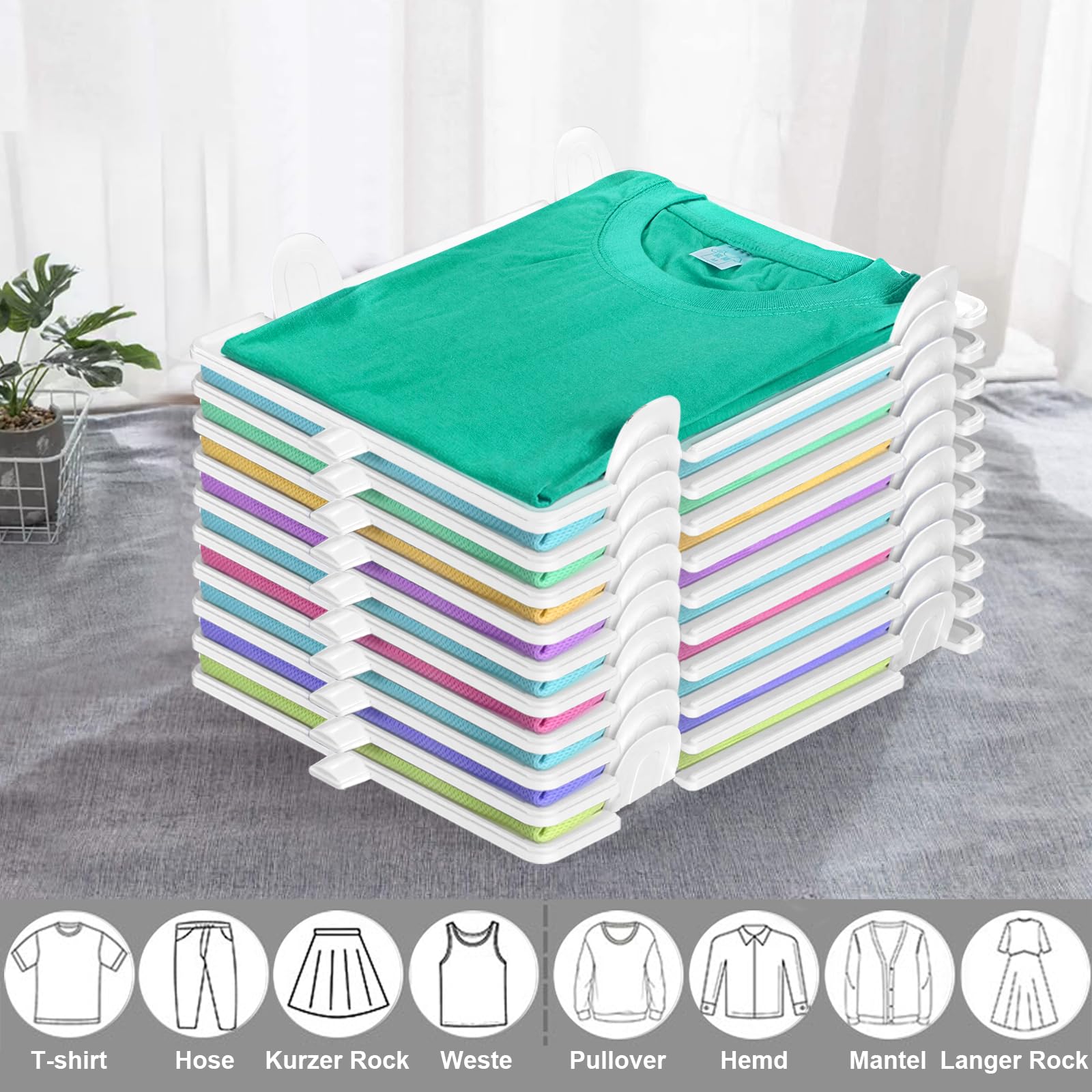 BoxLegend T-Shirt Organizer Stapelbar, Closet Organizer, Erwachsene und Kinder Kleiderschrank Organizer Stapelbar für T Shirt Hemden,20 Stück