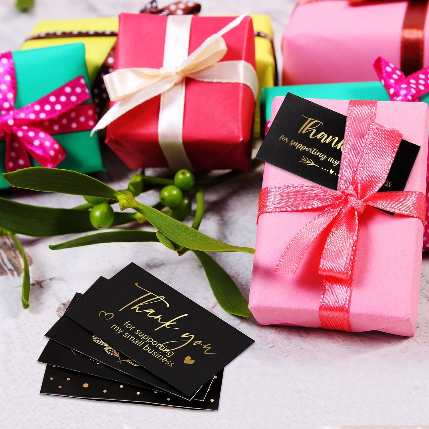 180 Black Gold Thank You for Supporting My Small Business Cards Small Thank You for Your Order Greeting Cards for Retail Store, Handmade Goods, Shop Package Inserts, 2 x 3.5 Inch - Image 6