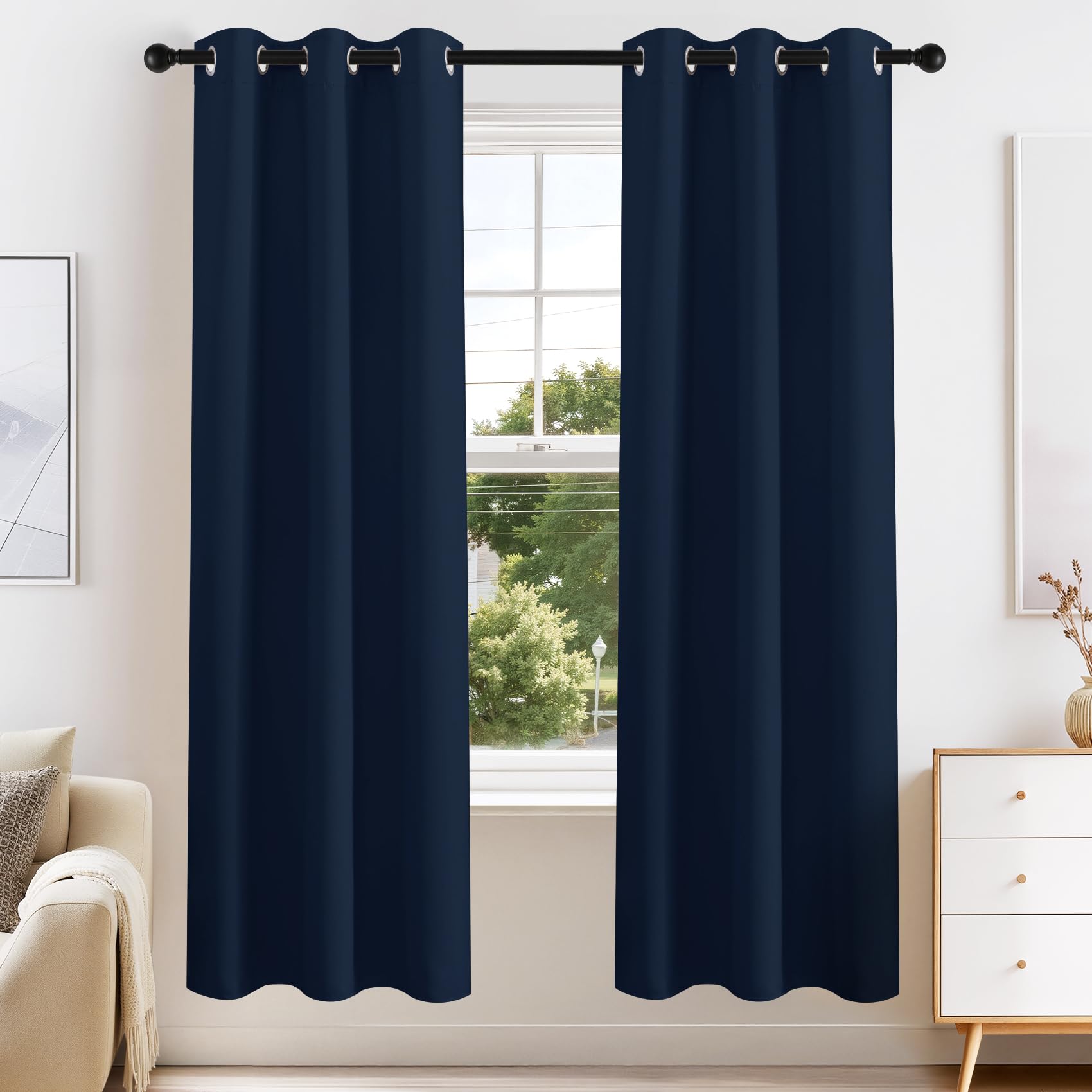 PONY DANCE Blackout Curtains for Bedroom 72 Inch Length 2 Panels Set